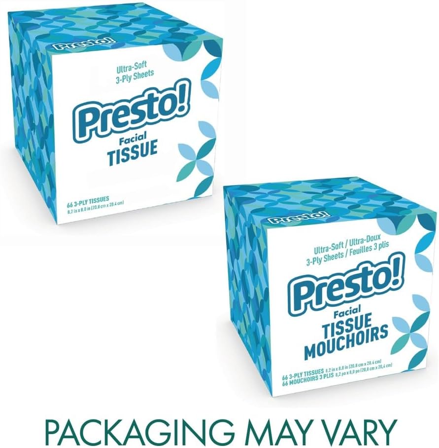 Detalle de Brand Amazon Presto! Ultra-Soft 3-Ply Facial T tissues, 264 count (4 x 66) – FSC-Certified