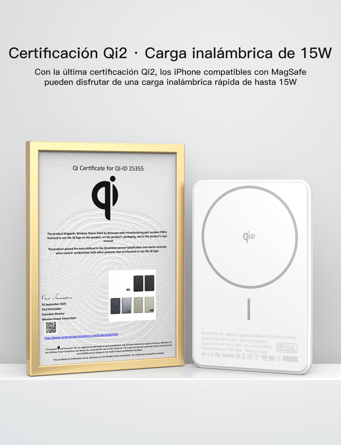 Thumbnail 1 de Bolvunes Power Bank 5000mAh MagSafe 15W