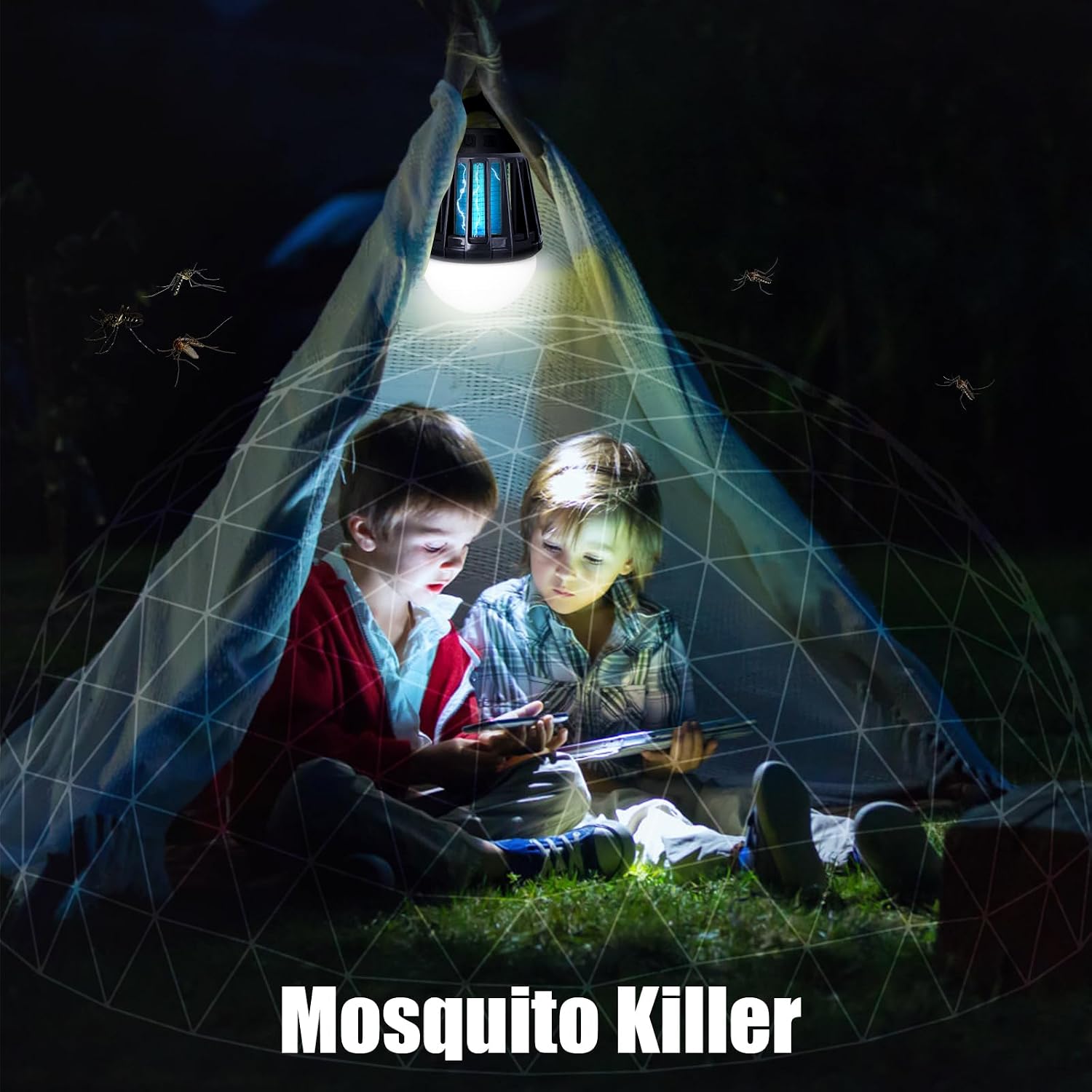 Thumbnail 2 de BroElec 2-in-1 Campinglampe: Zeltlampe mit Mückenvernichter, 20h Akku, IPX6