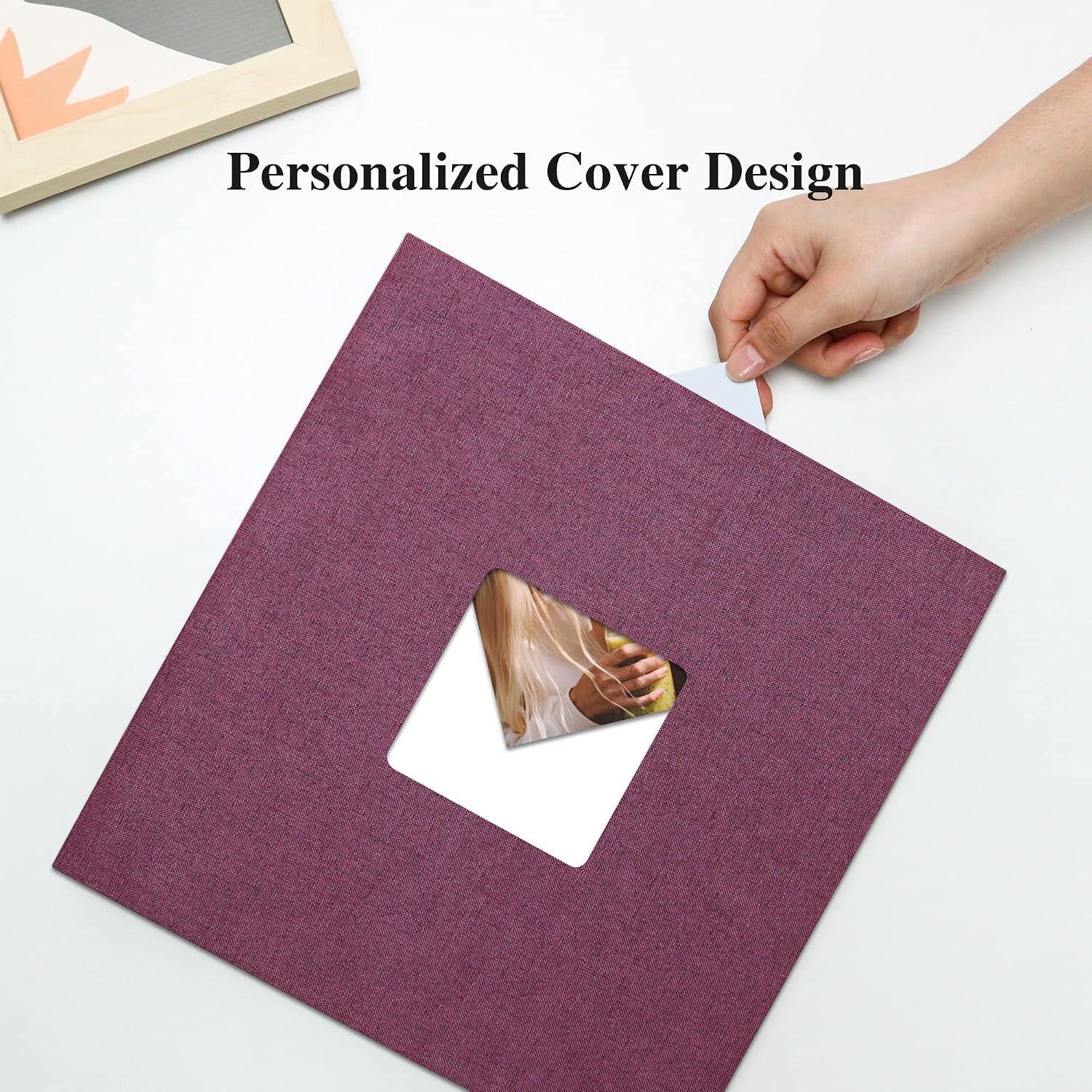 Thumbnail 1 de Vienrose Large Self-Adhesive Photo Album for 4x6 and 8x10 Photos (28x27cm) with Linen Hardcover