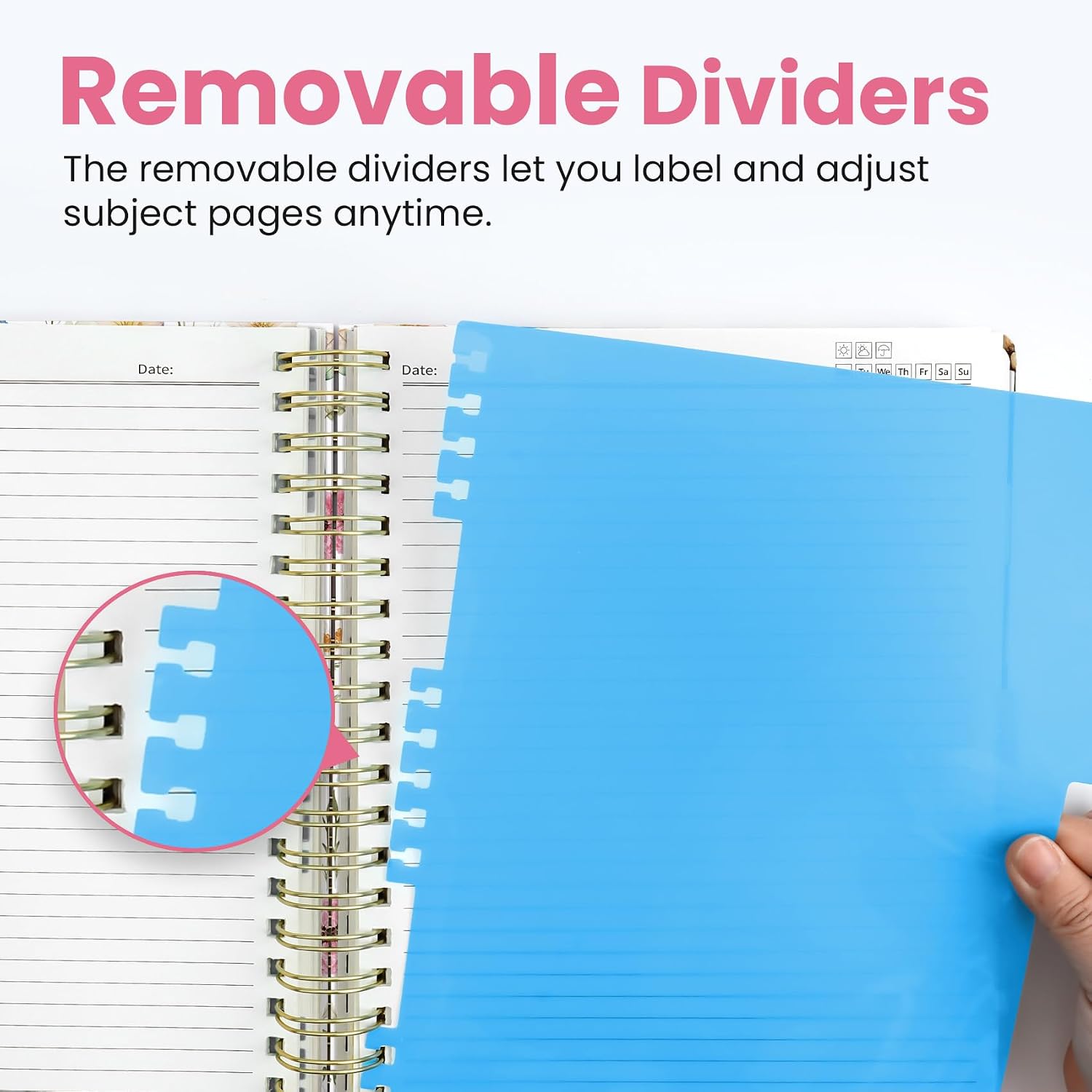 Detalle de Taja Large 5-Subject Spiral Notebook, 280 Pages, Wildflowers