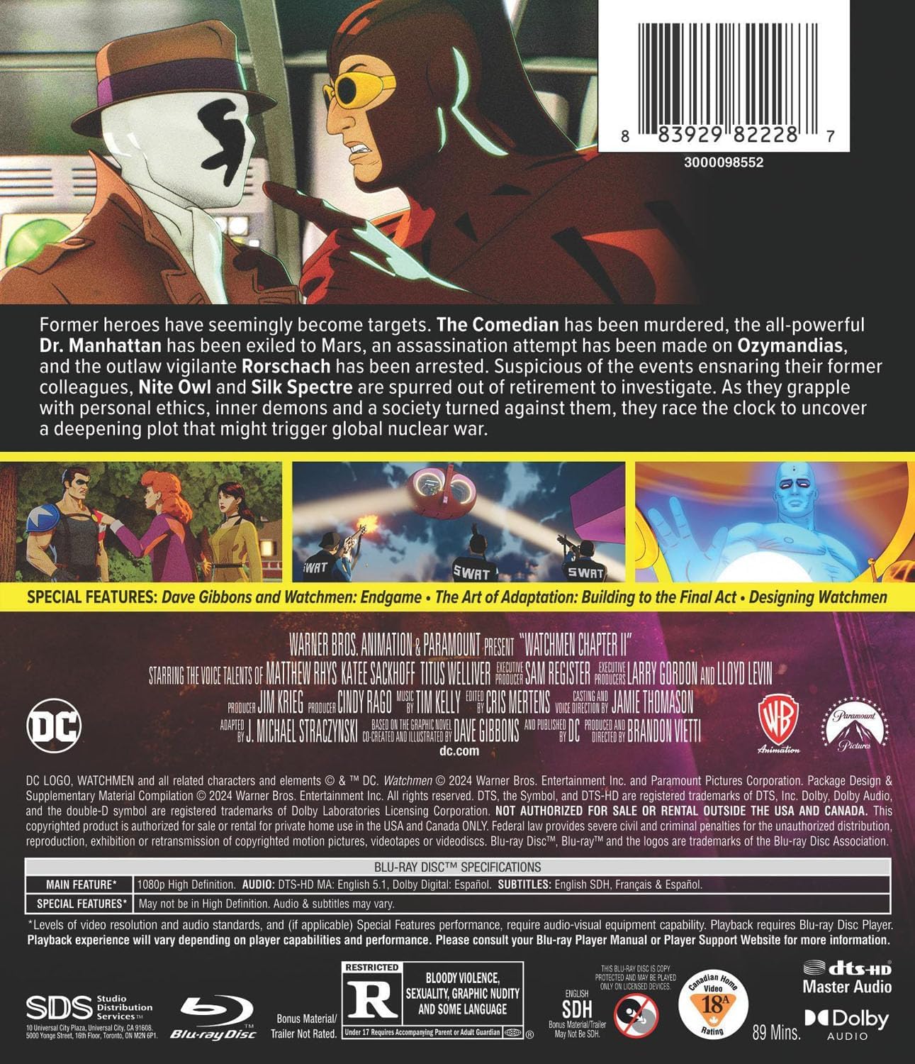 Detalle 1 de Watchmen Chapter II Blu-ray: Animated Action, Mystery and Suspense