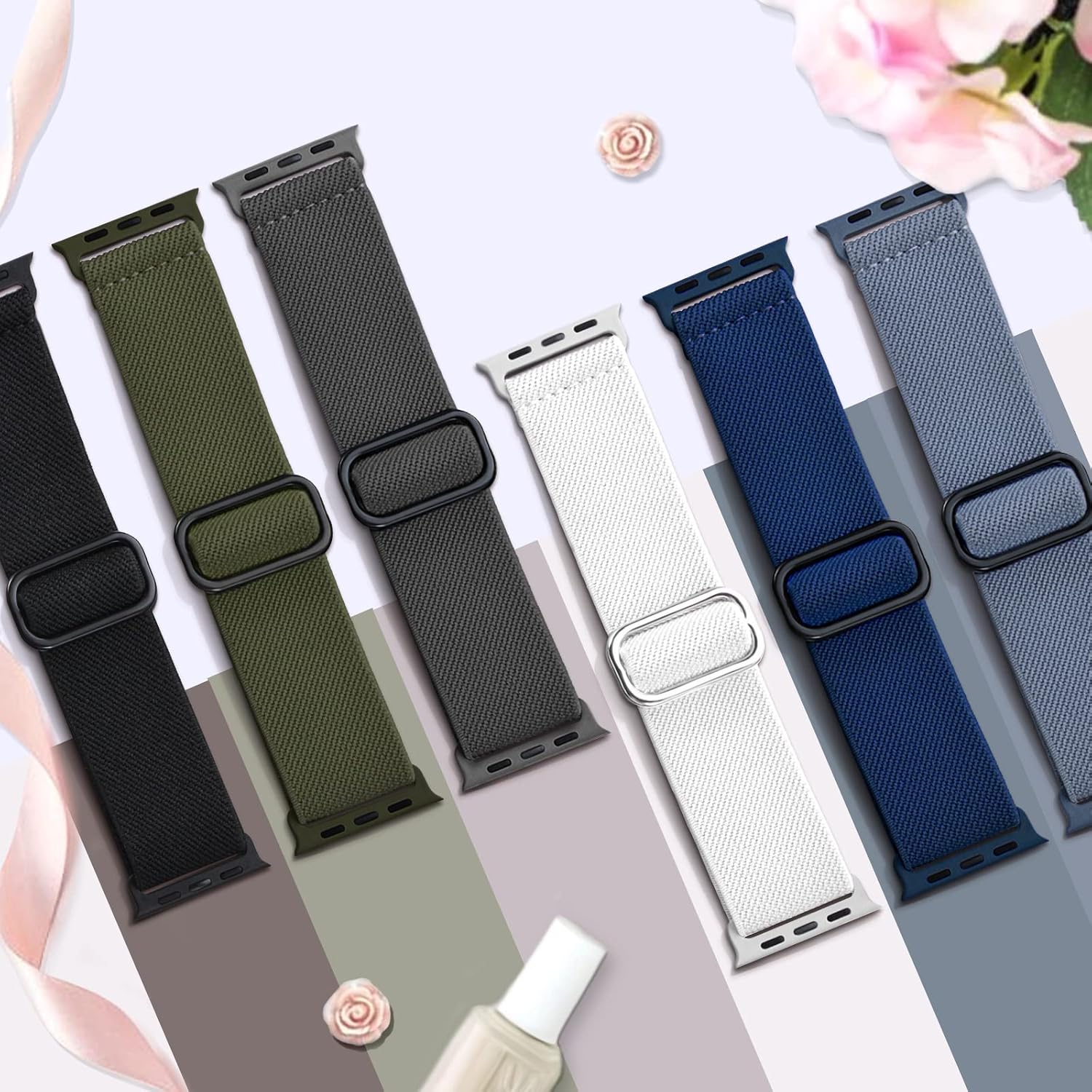 Detalle de Higgs stretchy nylon watch strap 6 pack