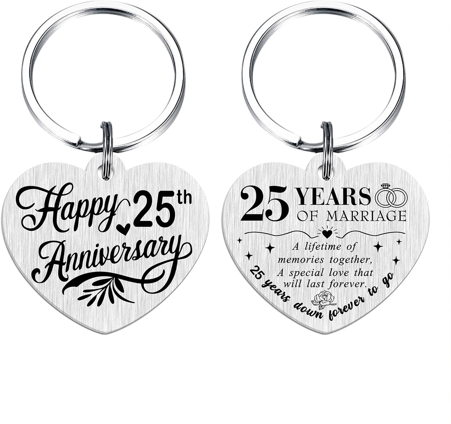 Thumbnail 6 de Tangvo Double-Sided Engraved Heart Anniversary Keychain – 15th Wedding Anniversary Gift for Him or Her