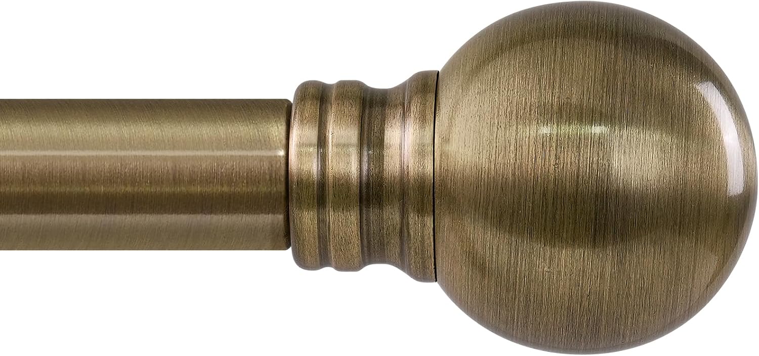 Detalle de Immiehh Immiehh-120-BCR1 Antique Bronze Curtain Rod, 1-Inch Diameter, Metal Finials