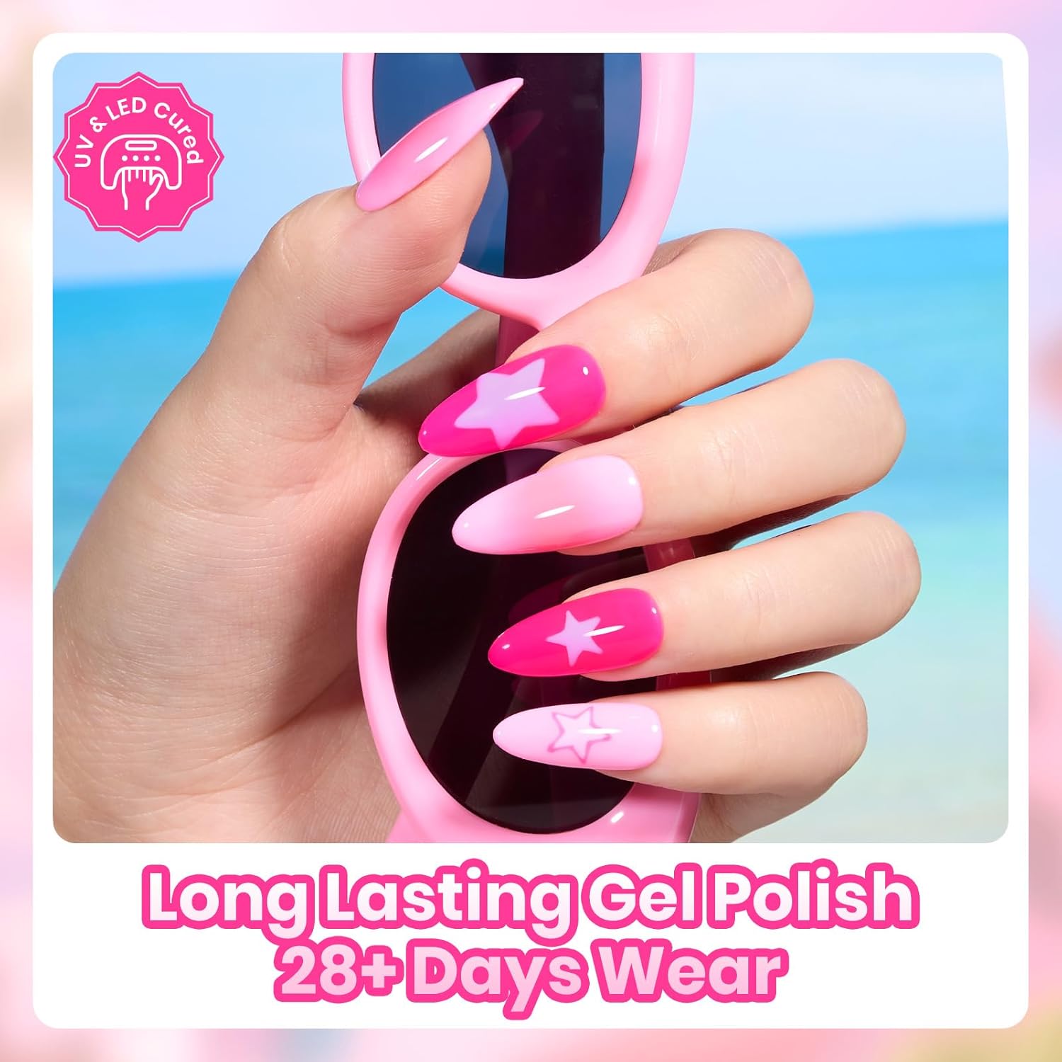 Detalle de Beetles Pink Gel Polish Set - Summer Heartbeat (6 Colors) for DIY at Home