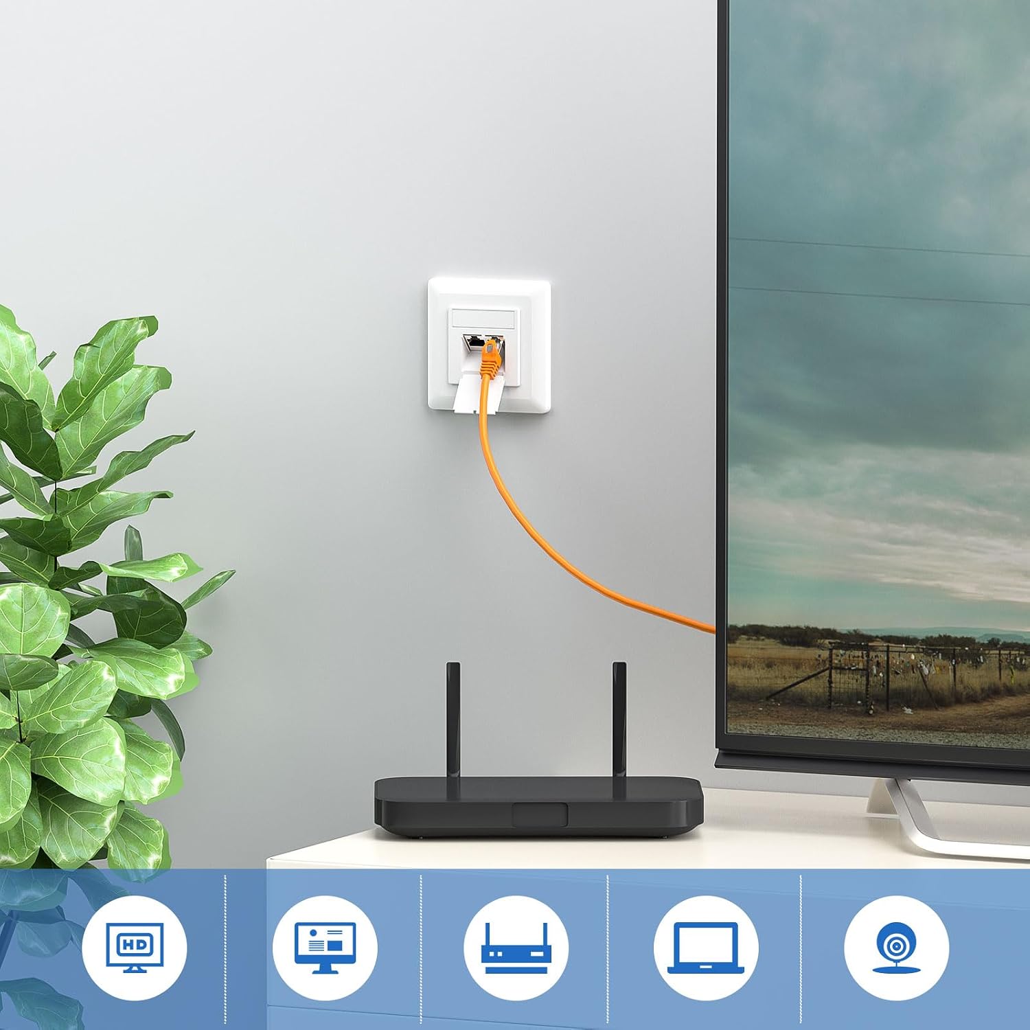 Detalle 2 de iwillink Cat7 Netzwerkdose 2 Port 10 Gigabit