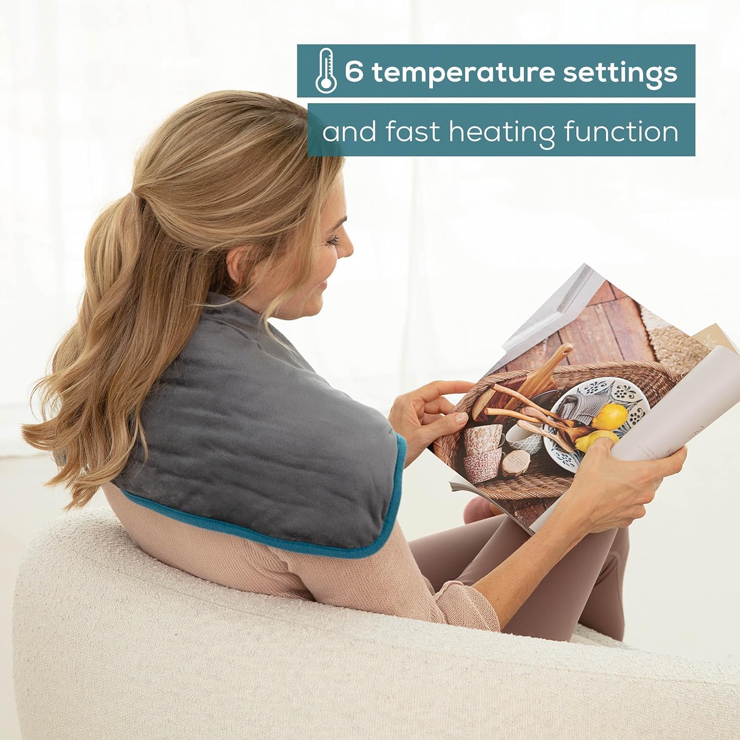 Detalle de Beurer HK 145 Cosy Weighted Heating Pad: 1500g of Embracing Warmth in a 60 x 30 cm Pad