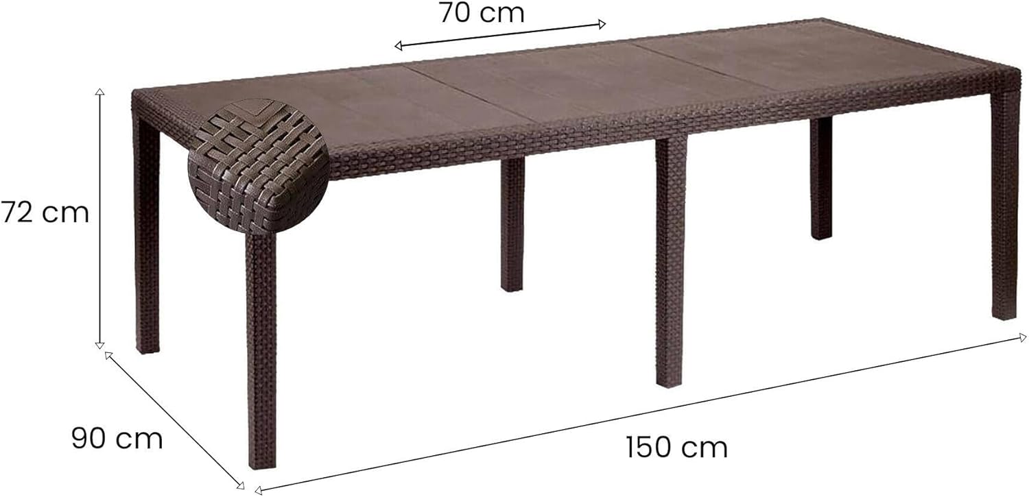 Detalle de Dmora Tavolo Roma 150/220x90x72 cm 🍽