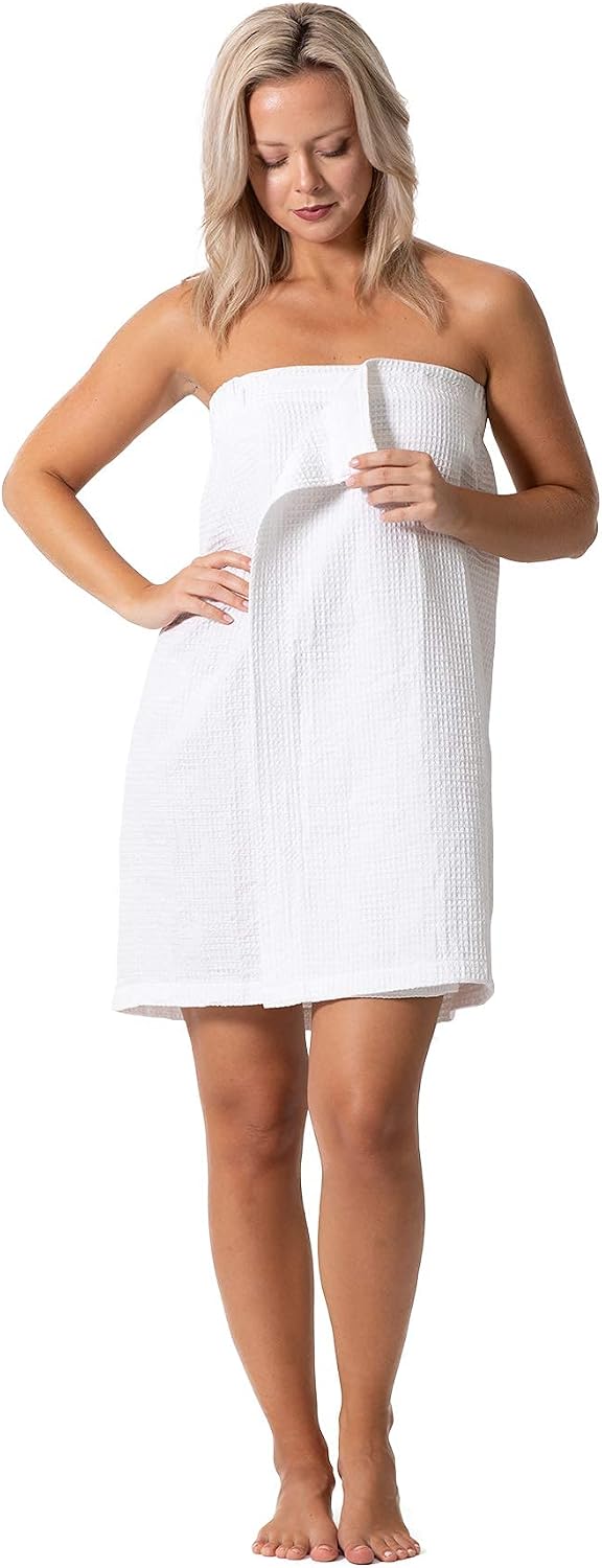 Detalle de Turkish Linen Waffle Spa Body Wrap 26" 🧖♀