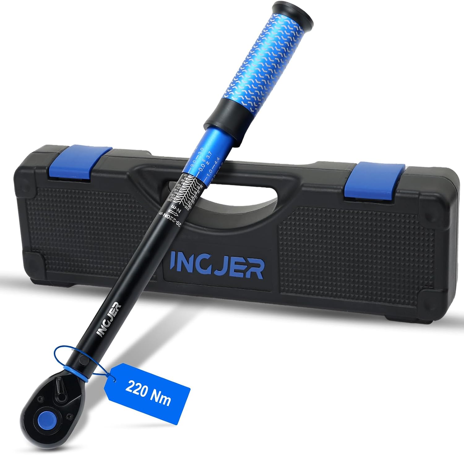 INGJER clé dynamométrique à cliquet 1/2 avec clic et retour tactile (double échelle Nm/Ft-Lb)