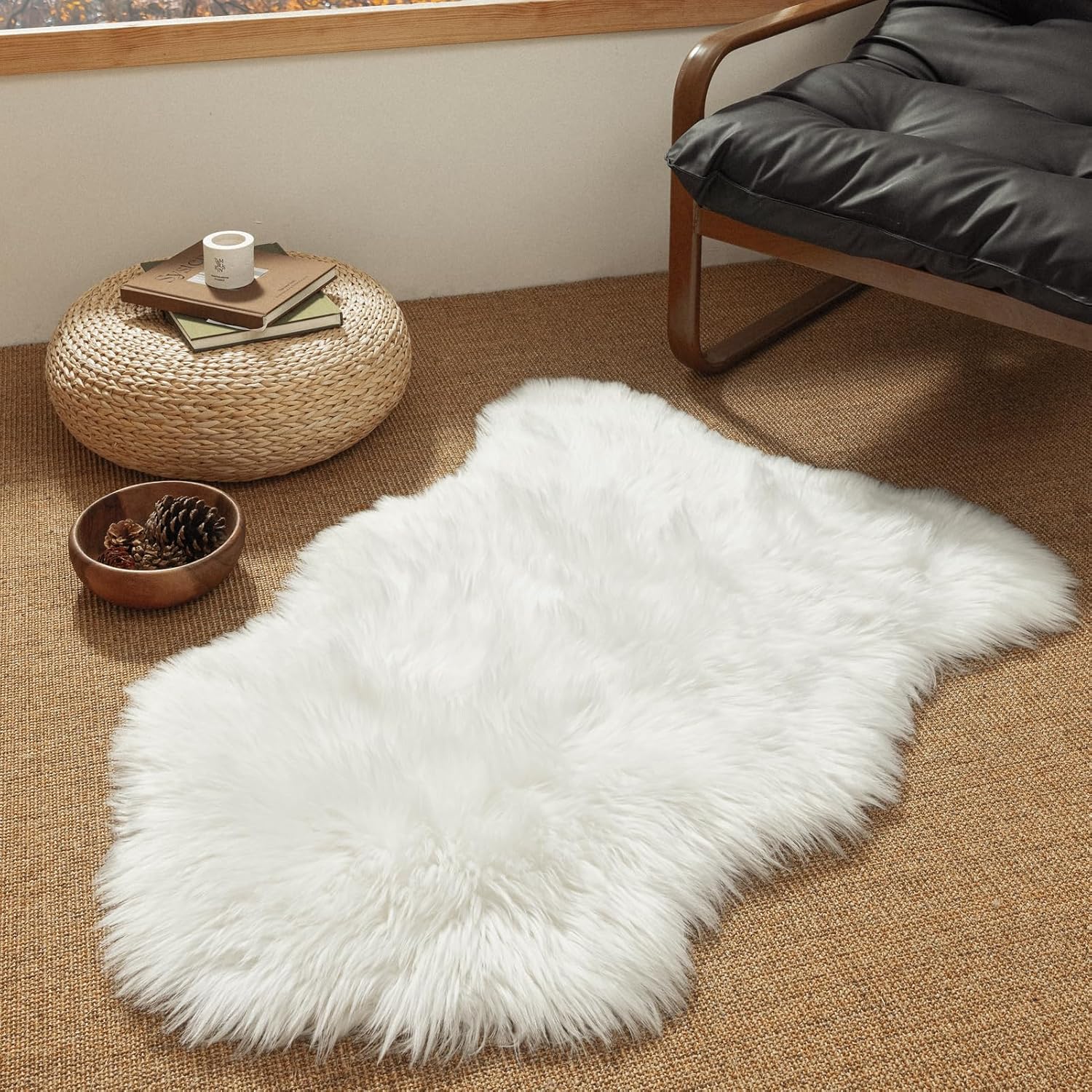 Ashler Faux Fur Rug 2x3 ft shag rug 🏡