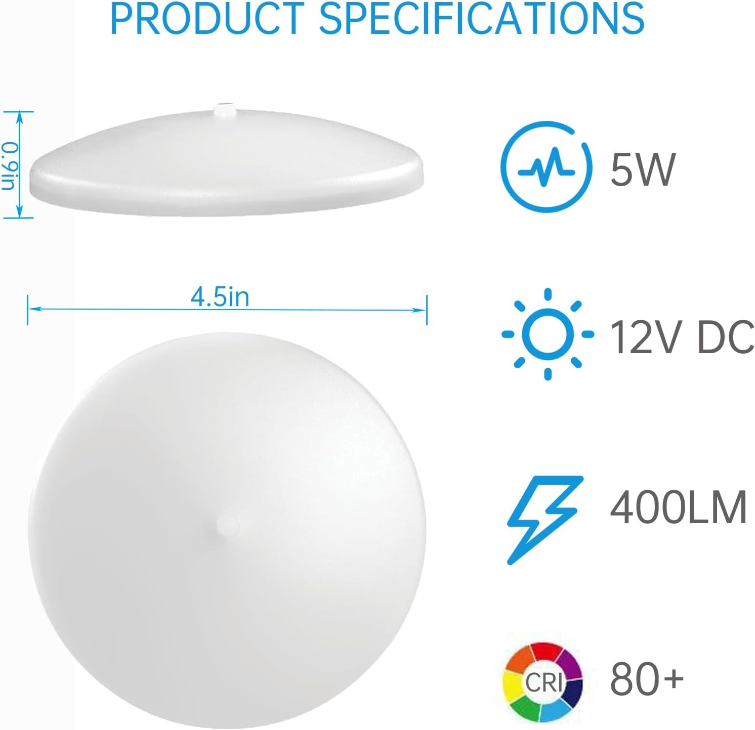 Detalle 2 de Sunshiney 67619ec1-cc7f-4ca3-a5e7-a576452cf9f2 LED RV Dome Lights, 12V, 5CCT, 6-Pack