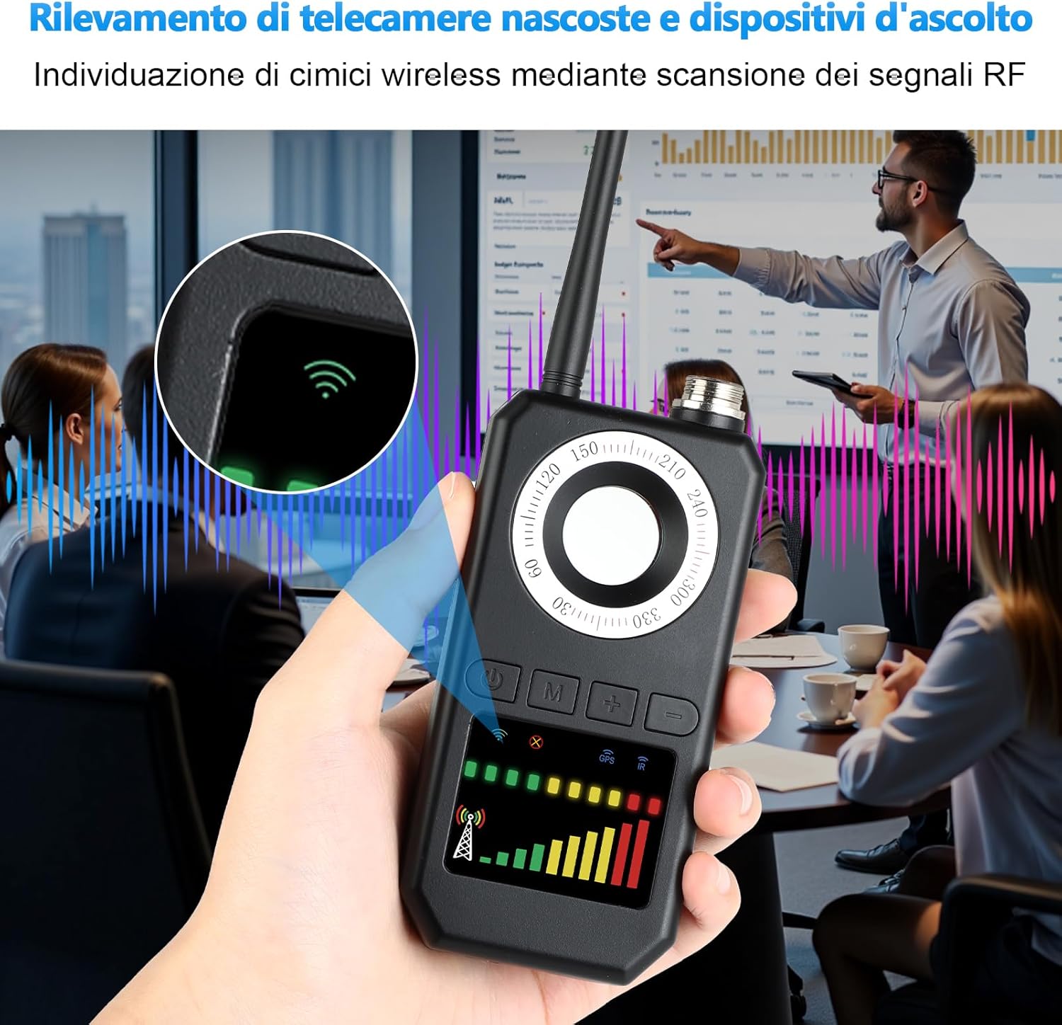 Thumbnail 5 de Diseleri Rilevatore Microspie Senza Fili 6 in 1: telecamere nascoste, GPS, RF e GSM