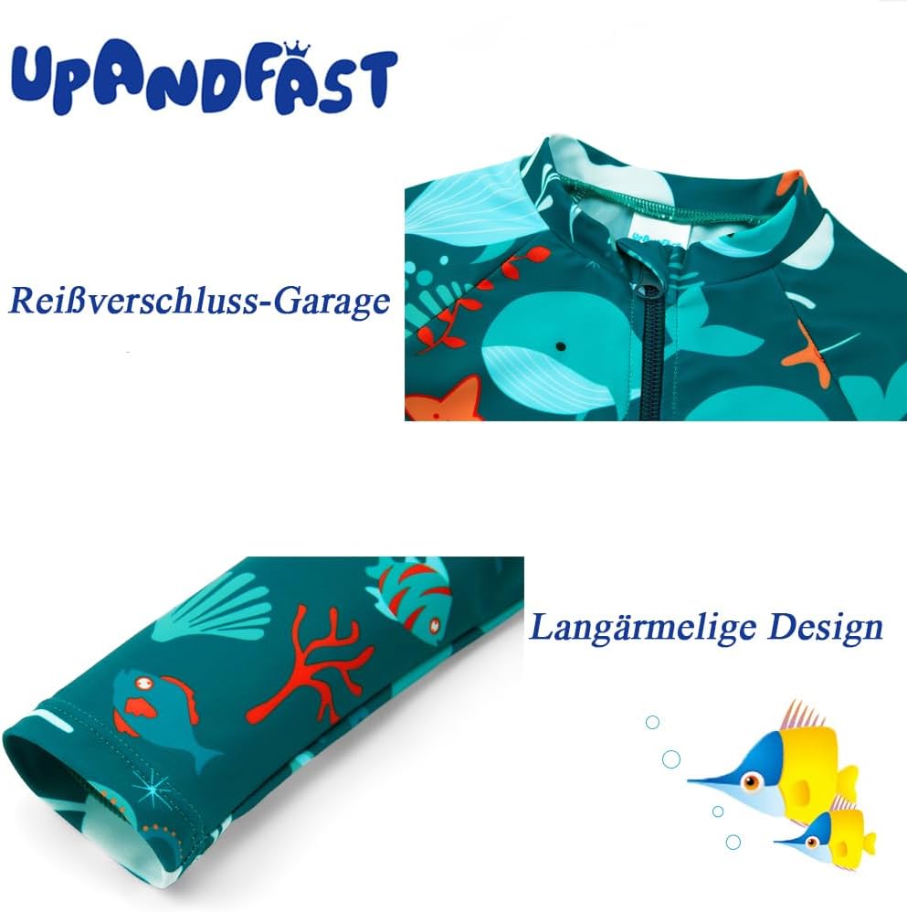Thumbnail 5 de upandfast Baby Badeanzug mit Schrägem Reißverschluss – UPF 50+ für Baby Junge und Mädchen