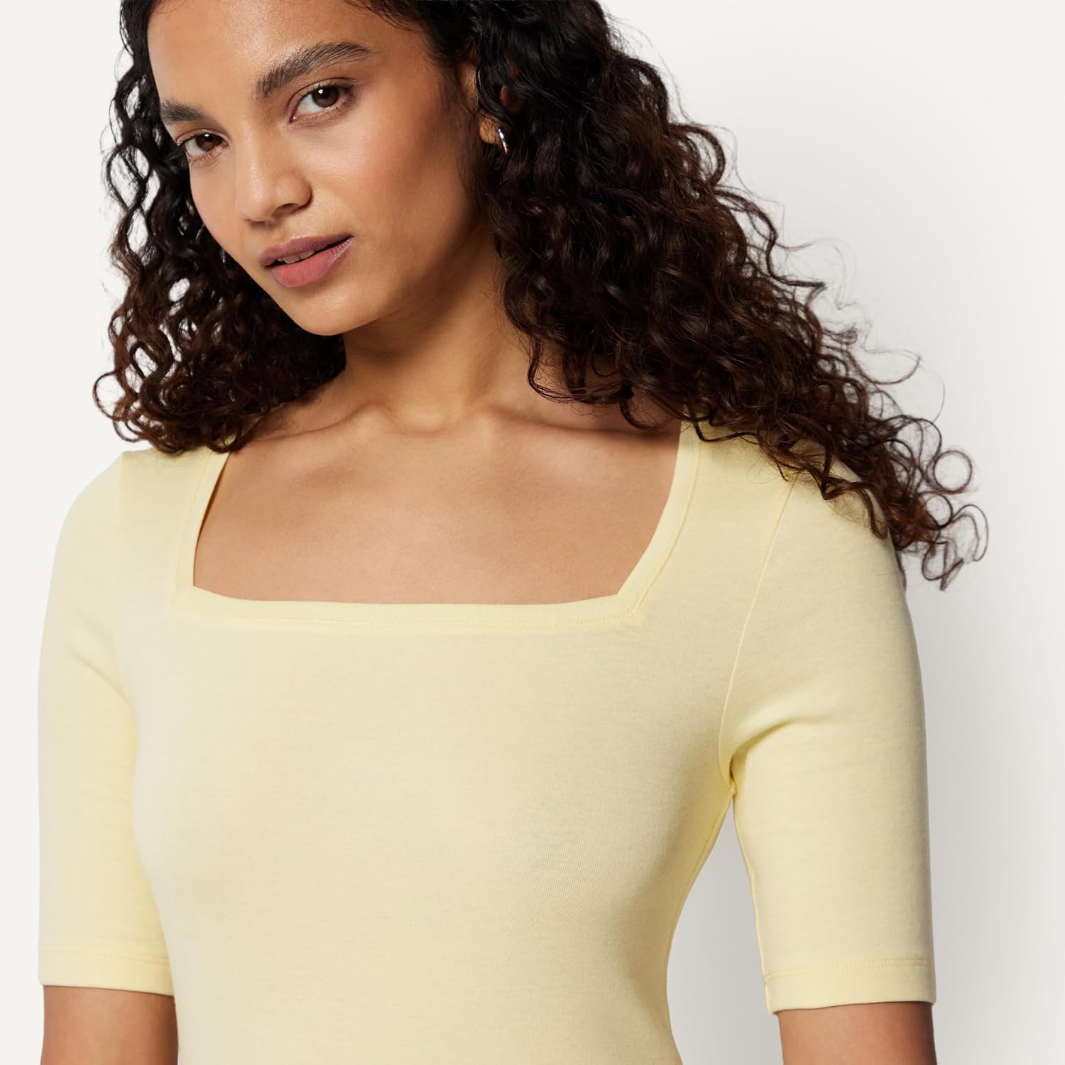 Thumbnail 3 de Amazon Essentials Femme T-Shirt Ajusté à Manches Mi-Longues et Col Carré