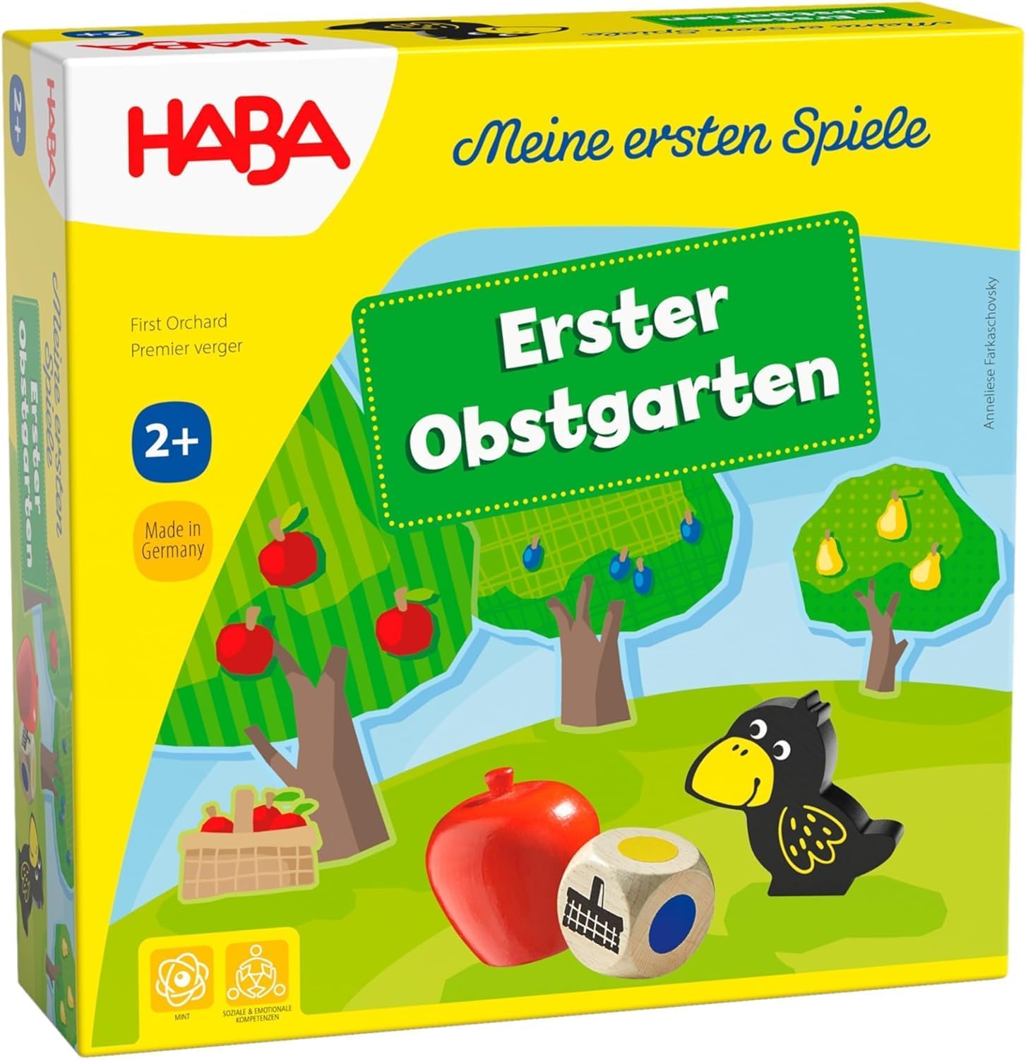 Detalle 2 de HABA Premier Verger – Jeu de Société en bois coopératif pour enfants à partir de 2 ans