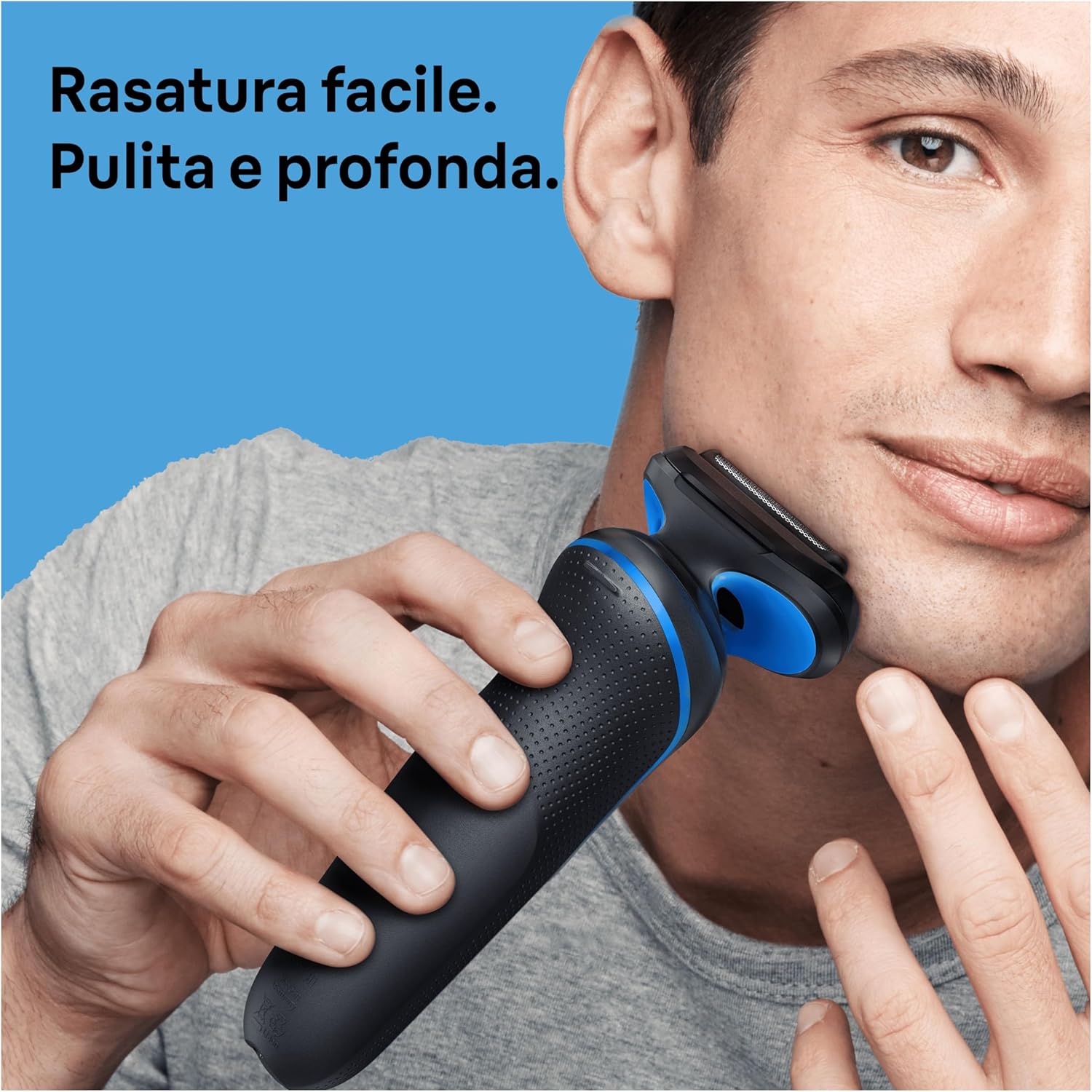 Thumbnail 1 de Braun Series 5 51-B1000s Blu rasoio elettrico da uomo Wet&Dry EasyClean, a lamina, ricaricabile