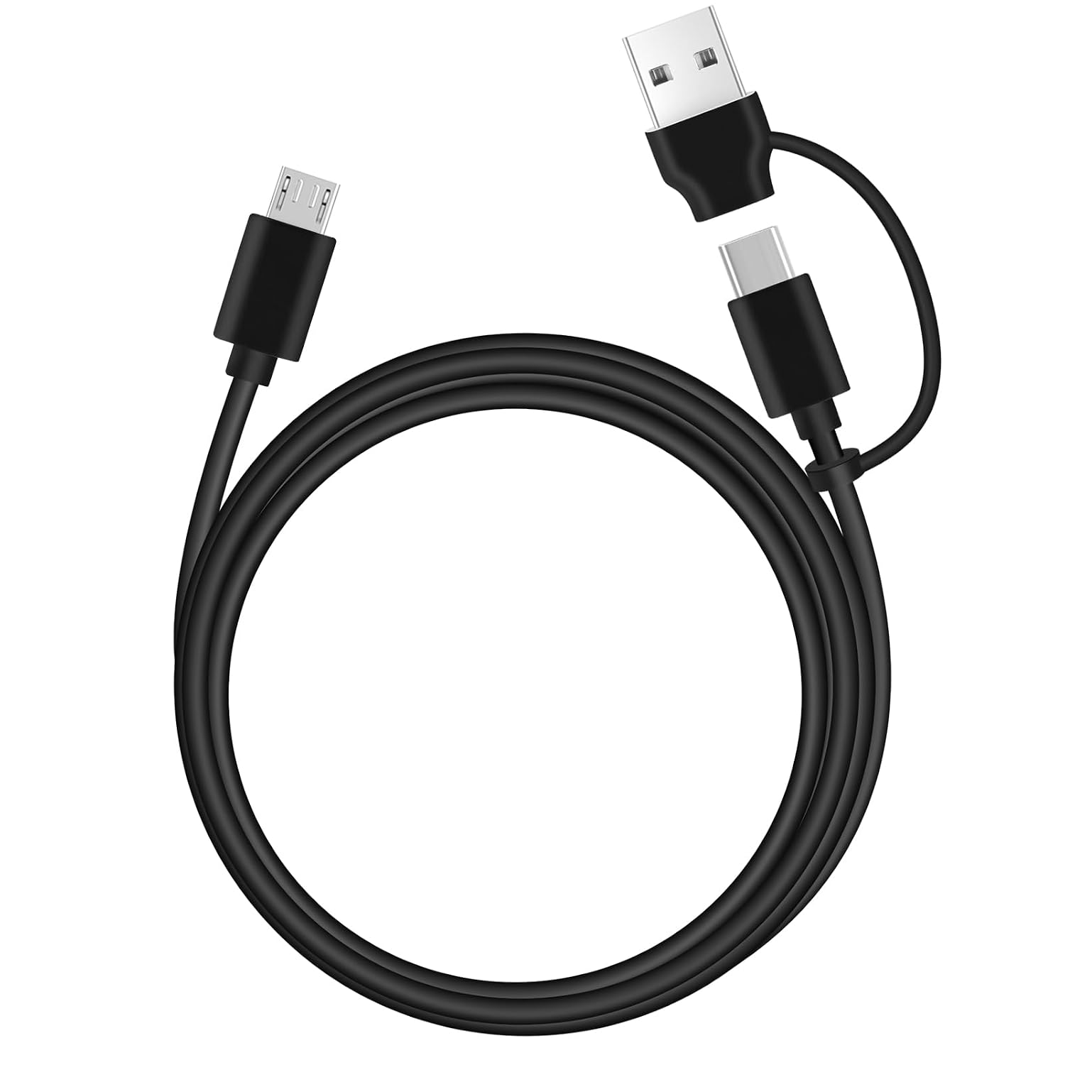 Detalle de EGK 5FT USB C & A to Micro USB Charge & Data Transfer Cable — 2-in-1 for Old Android Phones & Devices