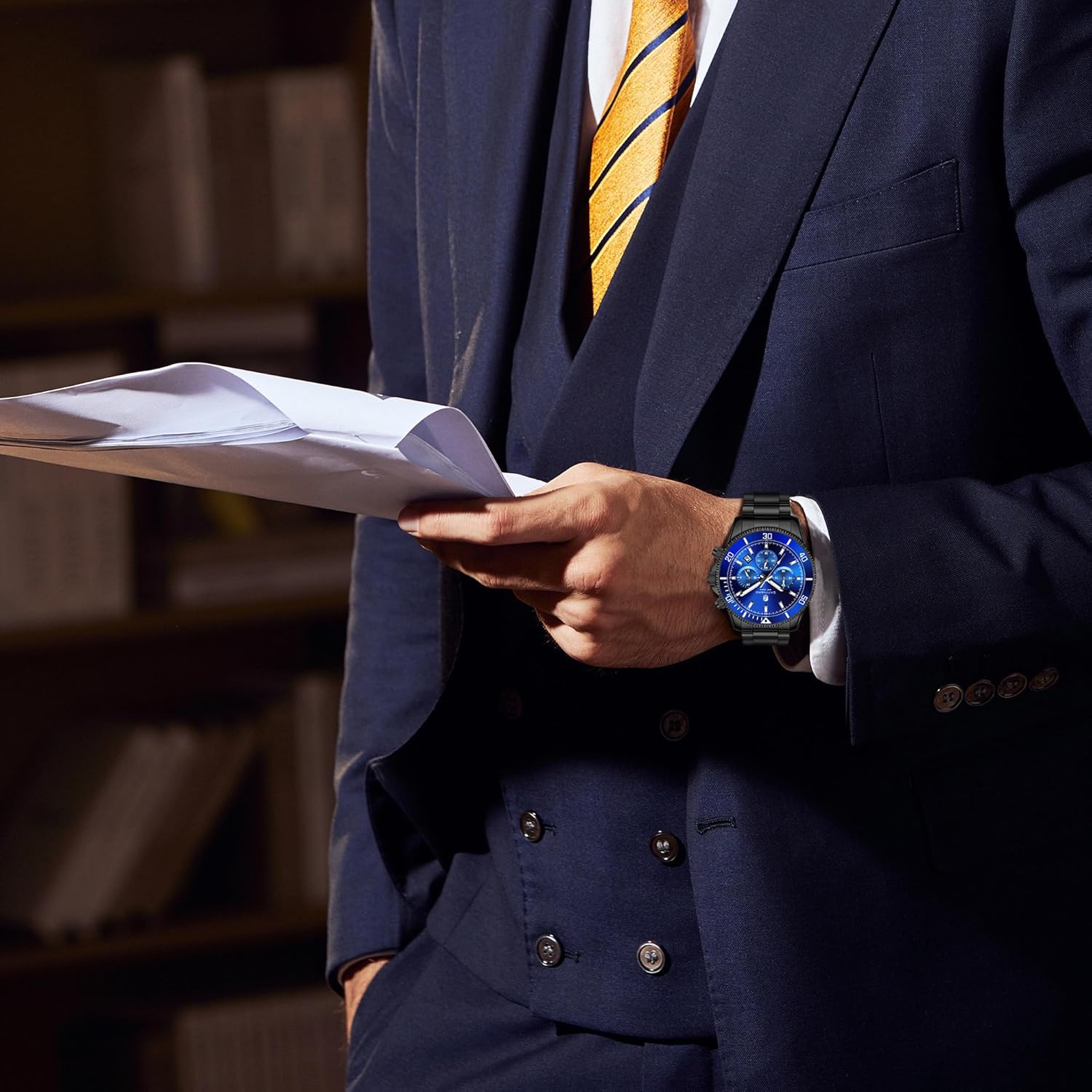 Thumbnail 2 de SAPPHERO Montre Homme en Acier Inoxydable – Chronographe 42 mm, 50M, Quartz, Élégante et Durable