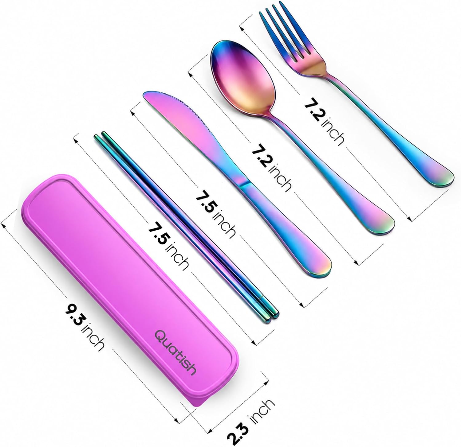 Detalle de Quatish Travel Utensil Set, Stainless Steel