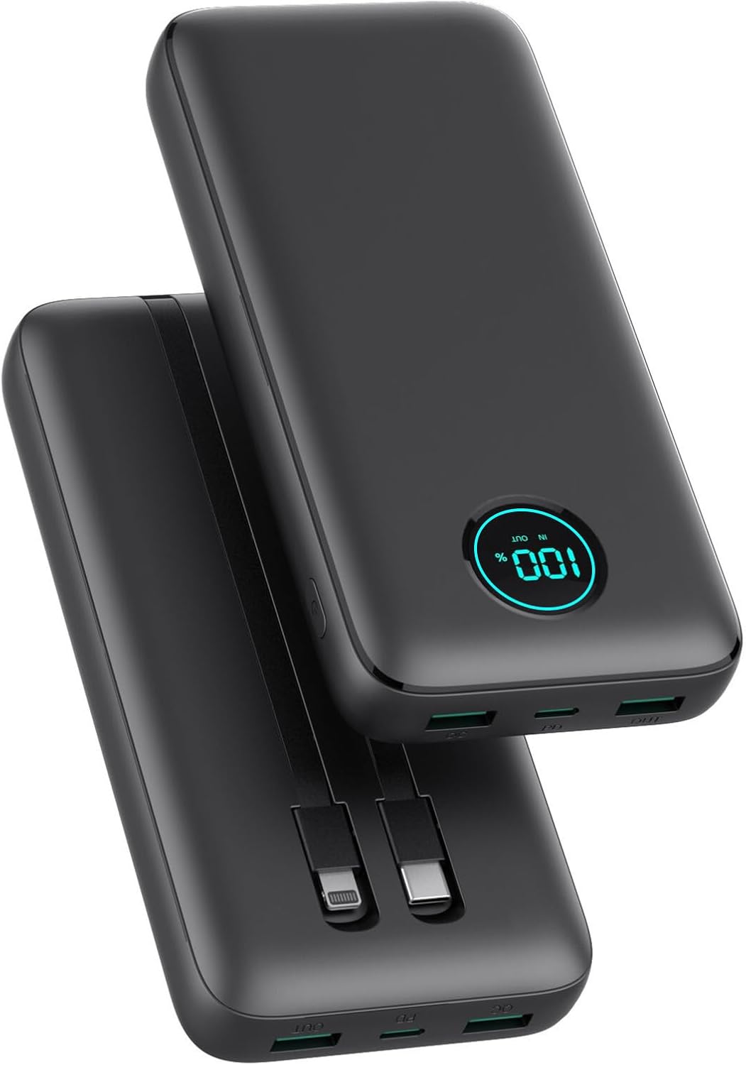 Detalle de Pxwaxpy Power Bank 26800mAh con cable y PD 25W (QC4.0) + pantalla LCD