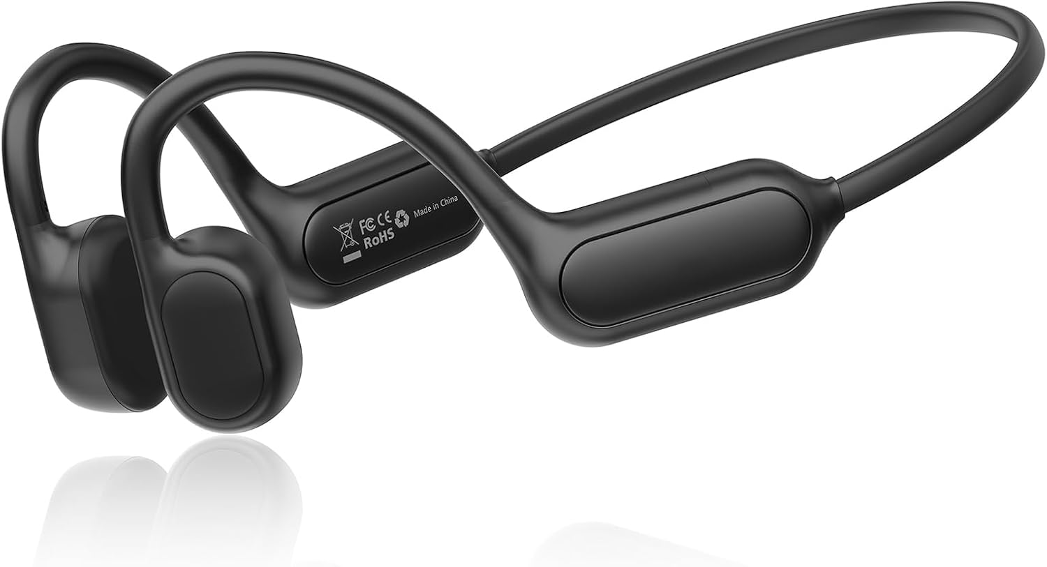 Detalle de CERMENK Bone Conduction Headphones: Open-Ear Wireless Headset with Mic, IPX5, 8‑Hour Battery
