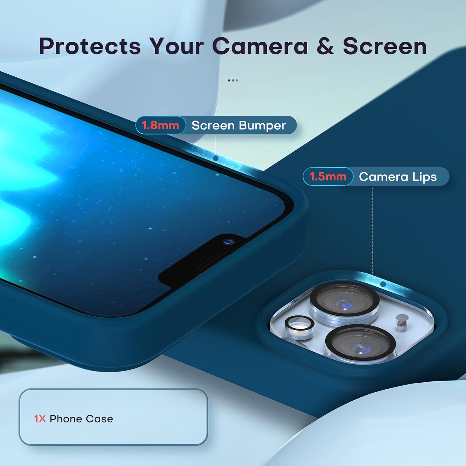 Thumbnail 2 de TOCOL Silicone Case for iPhone 14 Plus 6.7-Inch (Midnight Blue) – Liquid Silicone, Soft Touch, Anti-Scratch & Shockproof