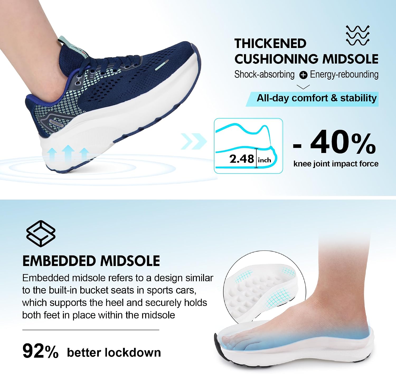 Thumbnail 6 de JACKSHIBO Wide Toe Box Sneakers 0 mm
