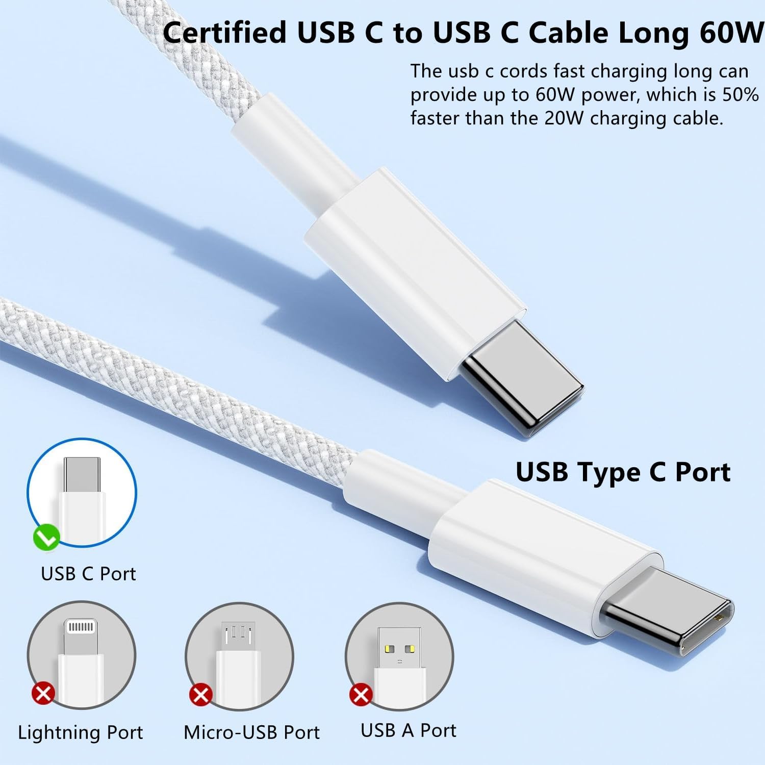 Thumbnail 1 de USB C to C Charger Cable 10ft