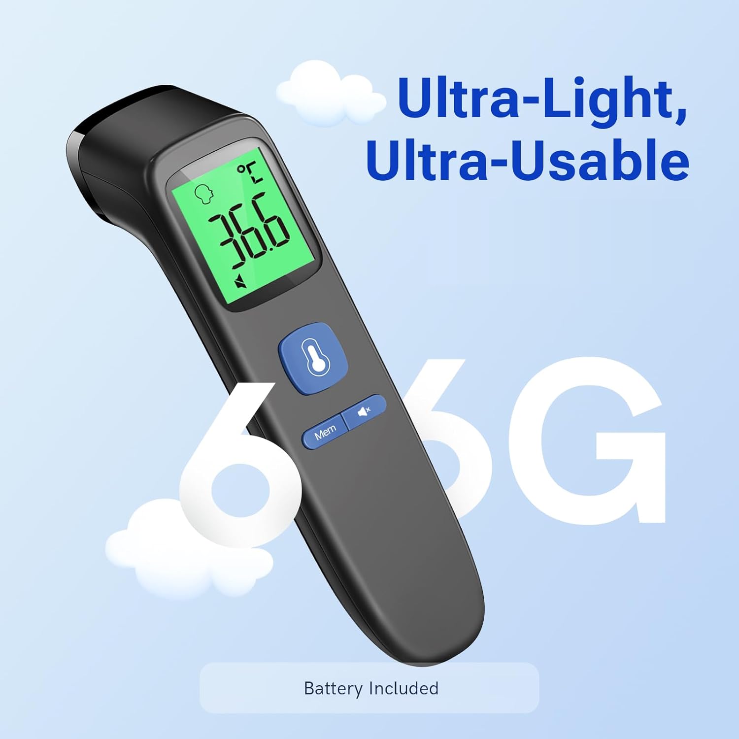 Thumbnail 6 de Infrared Thermometer for Adults and Kids – Non-Contact Forehead with Fever Alarm & Backlit LCD