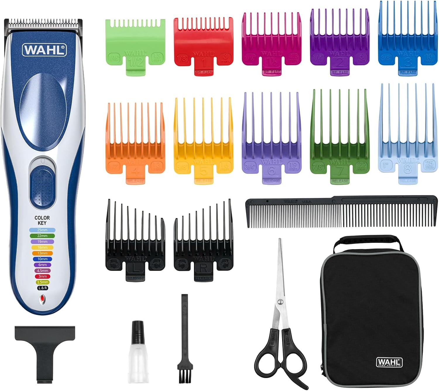Detalle de Wahl 09649-016 ColorPro Cordless Haarschneidemaschine – Blau/Silber