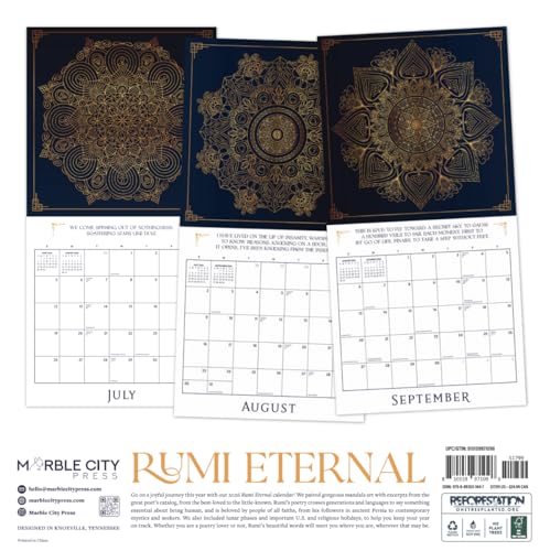 Thumbnail 1 de Rumi Eternal 2026 Calendar 12" x 24" 📅