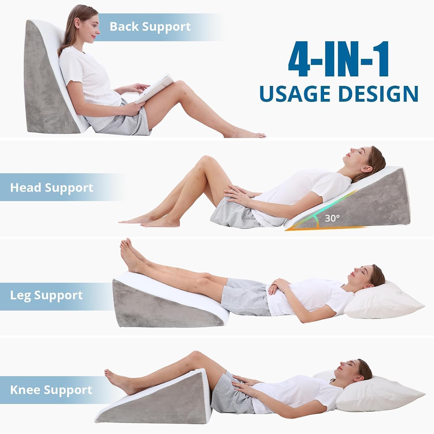 Detalle de Sasttie Bed Wedge Pillow 24 x 24 x 12-Inch