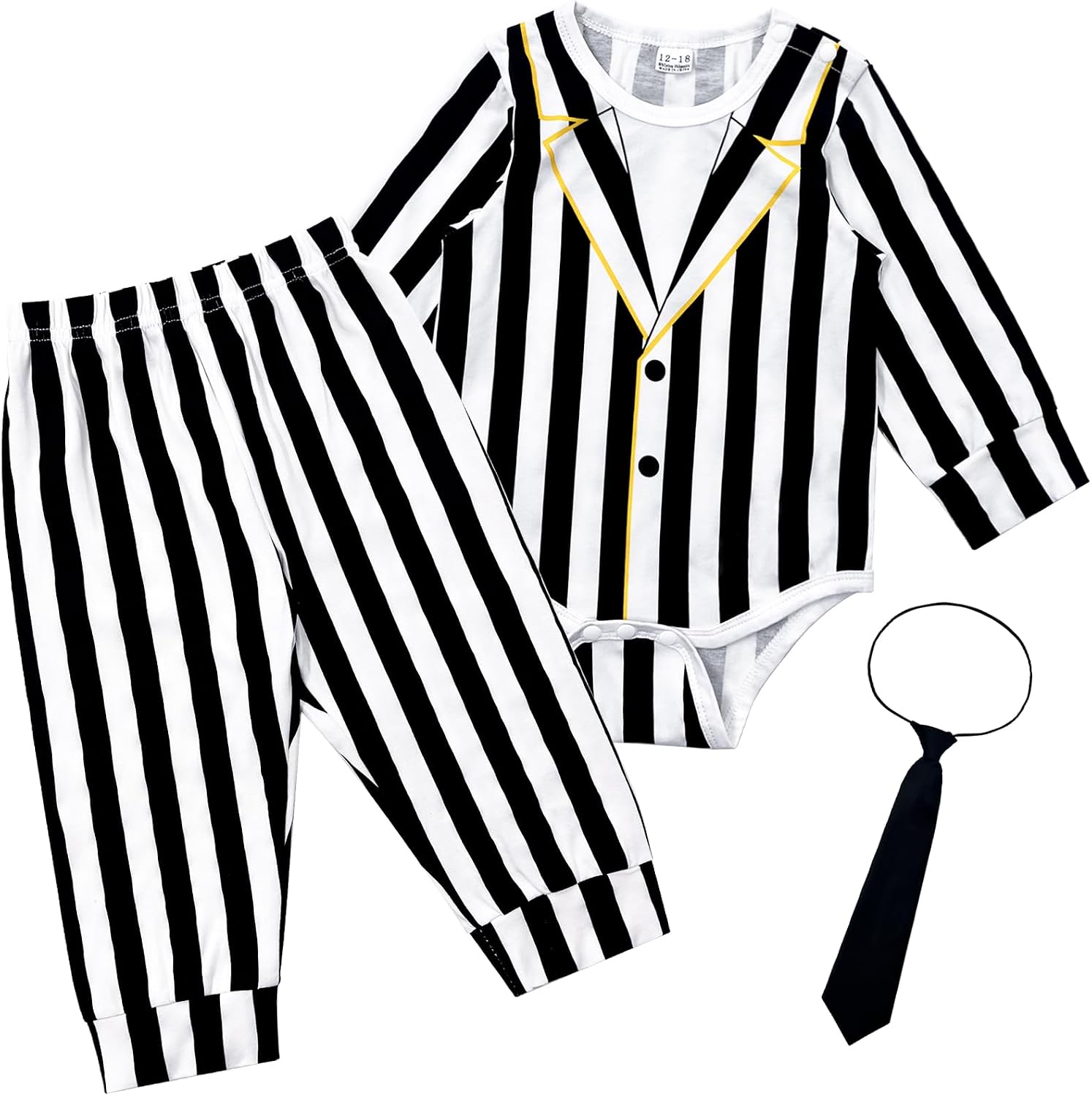 Detalle de Pezhiqun Baby Boys Striped Costume with Cotton Blend and Matching Tie