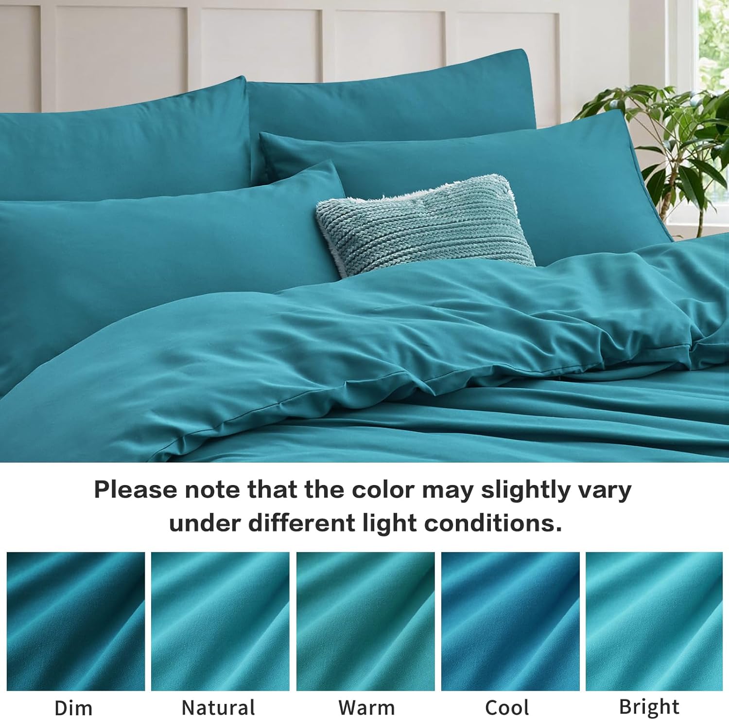 Thumbnail 1 de Tifschlaf Tifschlaf Pillow Cases 2 Pack (Teal) – Brushed Microfibre Standard/Queen Pillow Covers with Envelope Closure, 50x75 cm