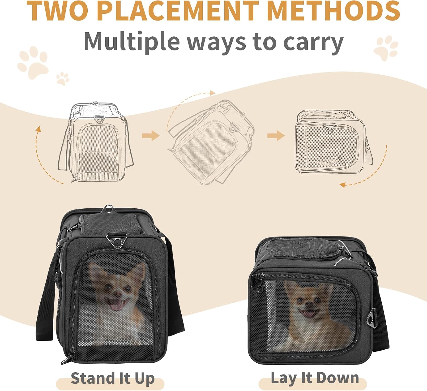 Detalle 2 de Petsfit Transporttasche Hunde und Katze 47 x 23 x 31 cm