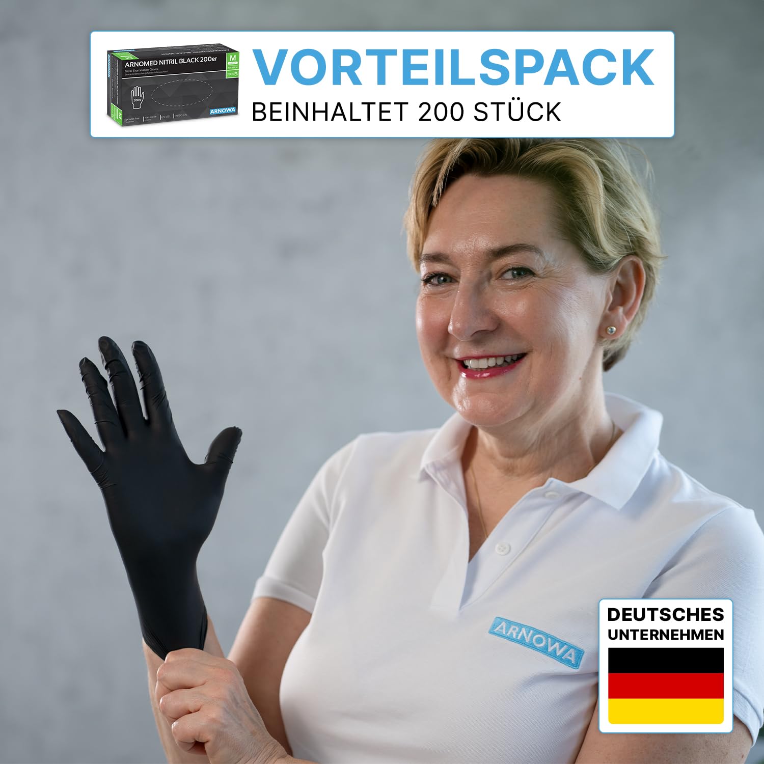 Detalle 2 de ARNOMED 200x Einweghandschuhe Nitril M