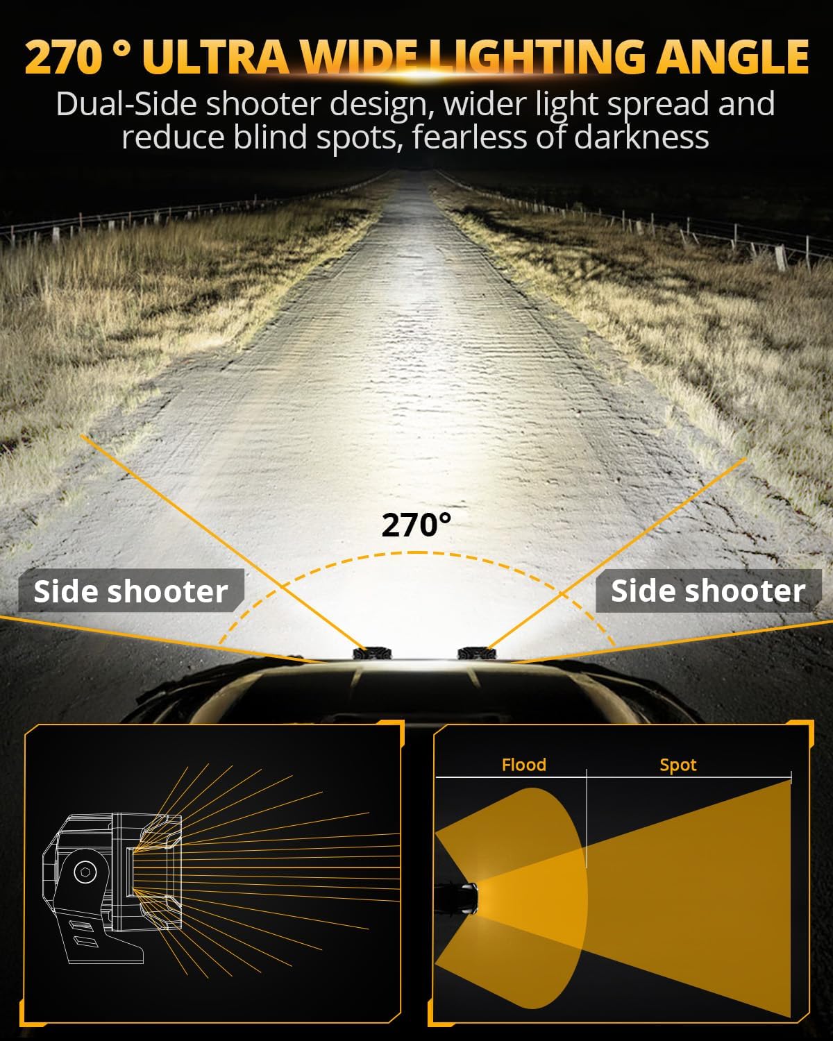 Detalle de Auxbeam V-MAX 4" LED Ditch Light for Jeep