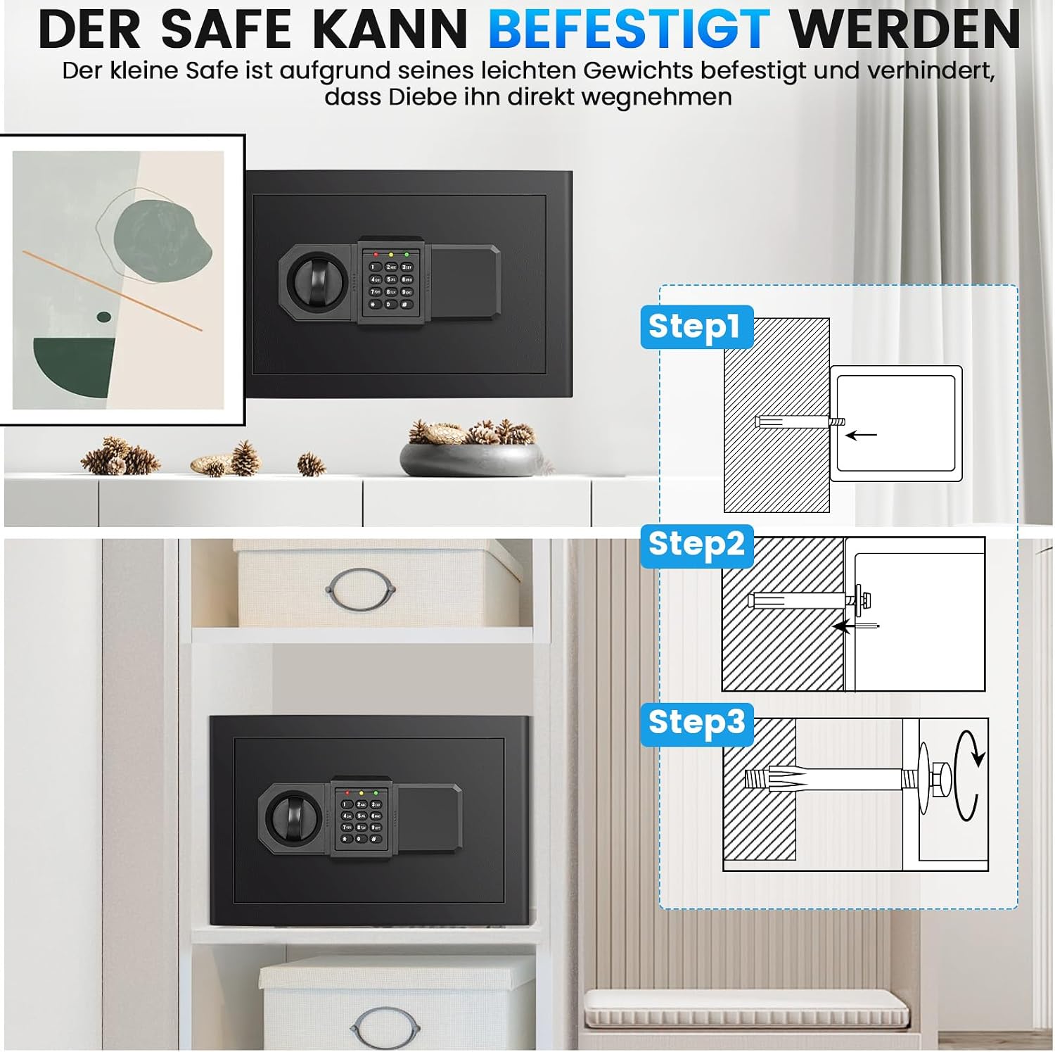 Thumbnail 5 de 15L Safe für Zuhause mit Zahlenschloss
