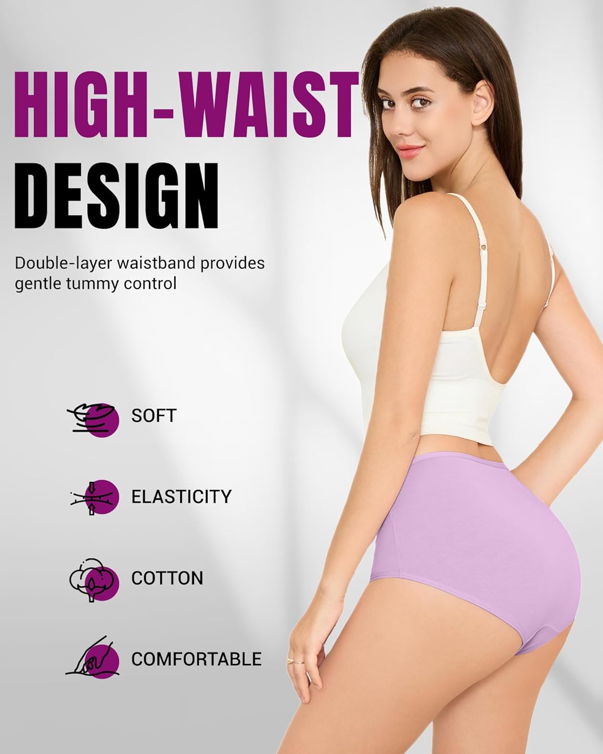 Detalle 2 de TANSTC Bragas Mujer Algodón Elástico Culotte 5 Pack