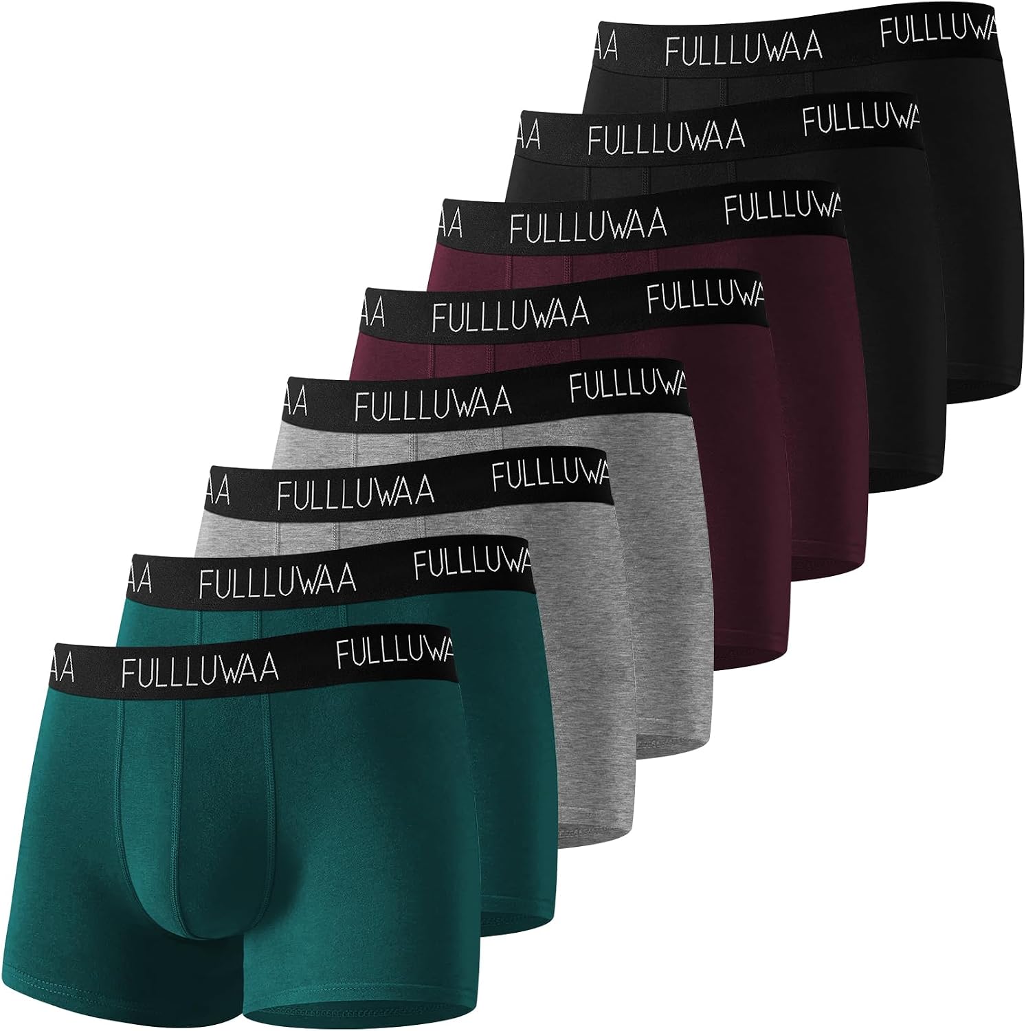 Detalle de Fullluwaa Calzoncillos Hombre (Pack de 8) - Algodón Elástico, Diseño Duradero y Sin Etiquetas
