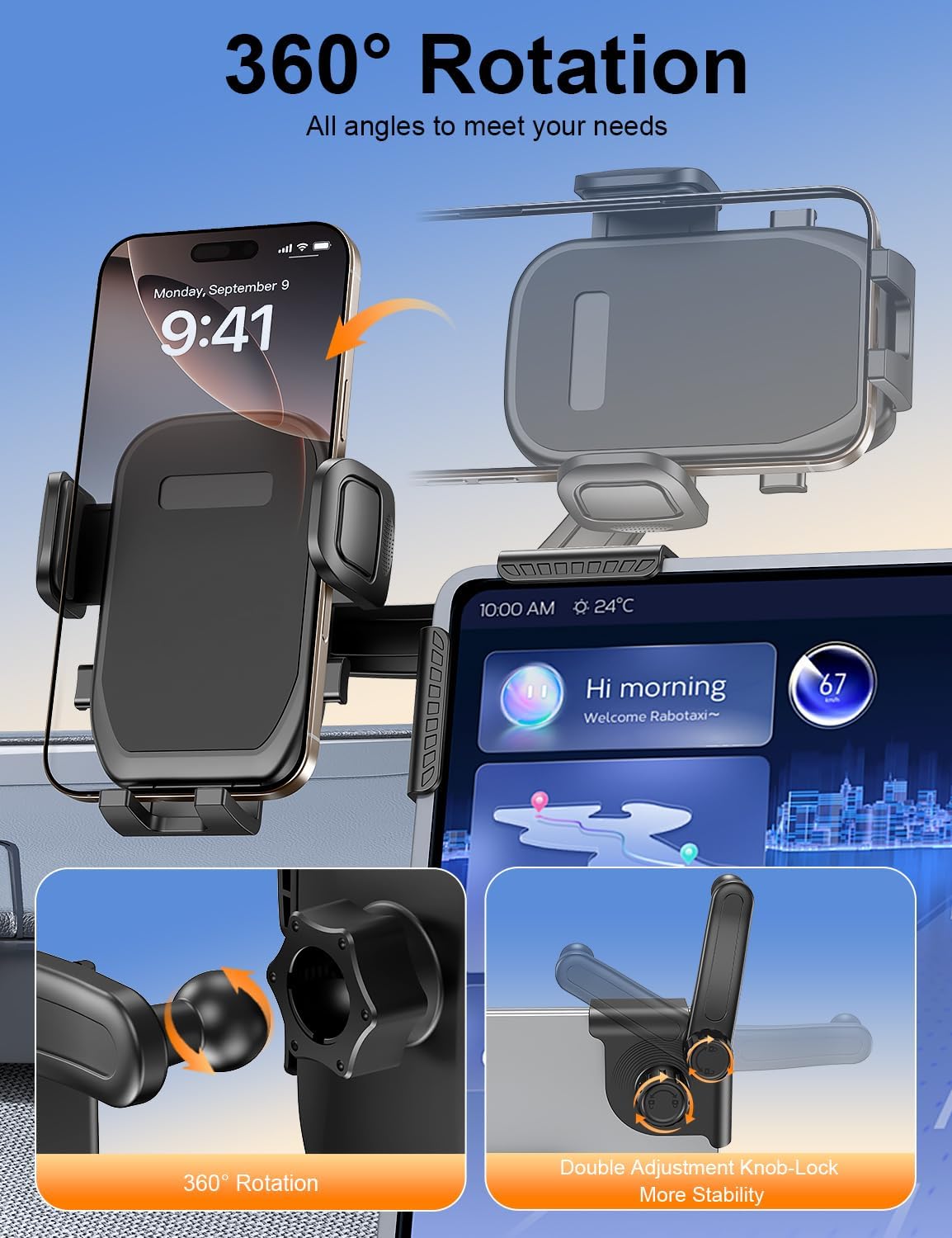 Thumbnail 4 de bokilino Tesla Phone Mount 360° adjustable car phone holder