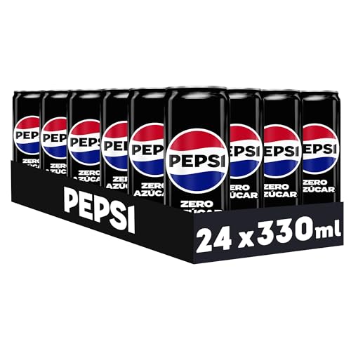 Detalle 2 de Pepsi Zero: refresco de cola sin azúcar ni calorías, pack de 24 latas de 330 ml