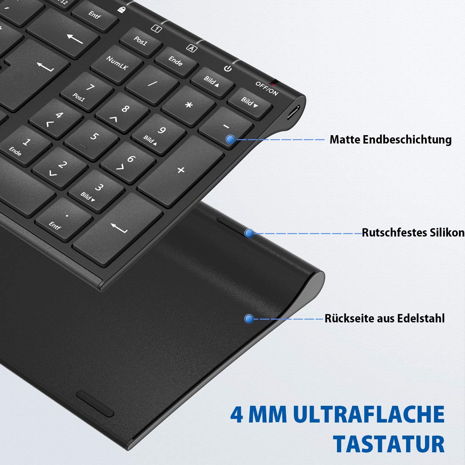 Thumbnail 3 de iClever Tastatur Kabellos QWERTZ 280 mAh