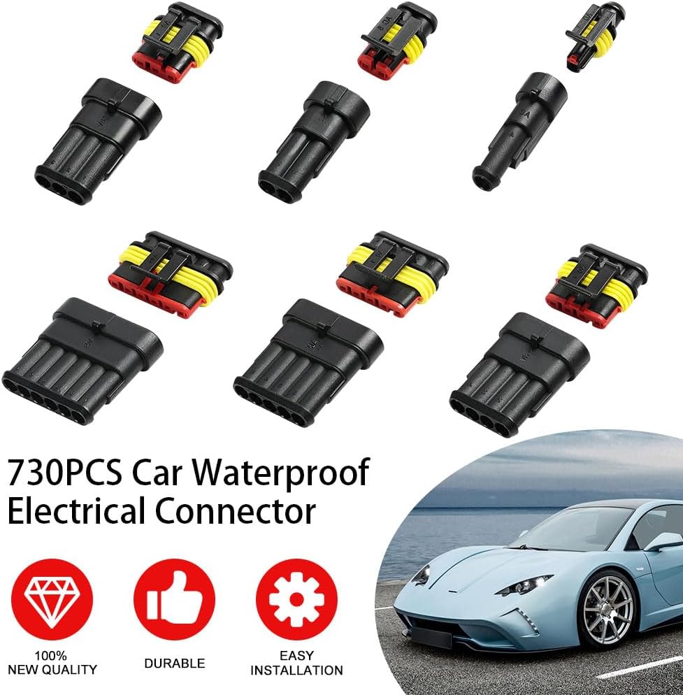 Detalle de URAQT 730 Pezzi: Connettore Elettrico Impermeabile per Auto e Altri Veicoli