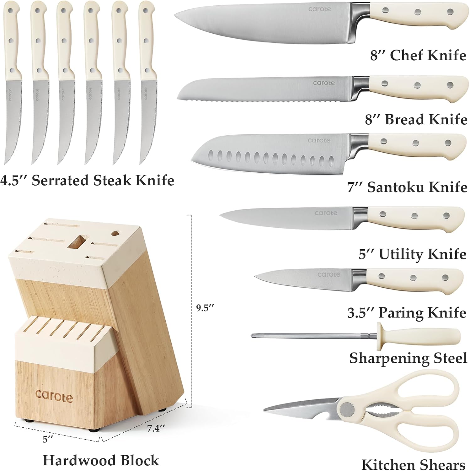 Thumbnail 1 de CAROTE Knife Set with Wood Block