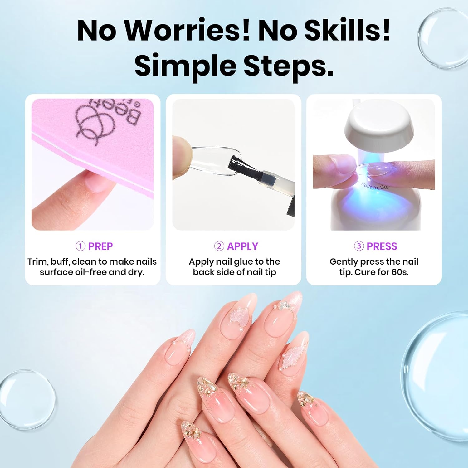 Thumbnail 4 de Beetles 9 in 1 Gel Nail Glue for Acrylic Tips (2 x 10ml) — UV/LED Cured False Nail Adhesive