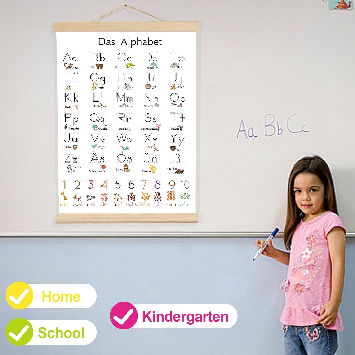 Thumbnail 6 de Maxmoc ABC Poster für Kinder (30x40 cm) mit Zahlen 1–10 – Lernposter für Kindergarten & Grundschule