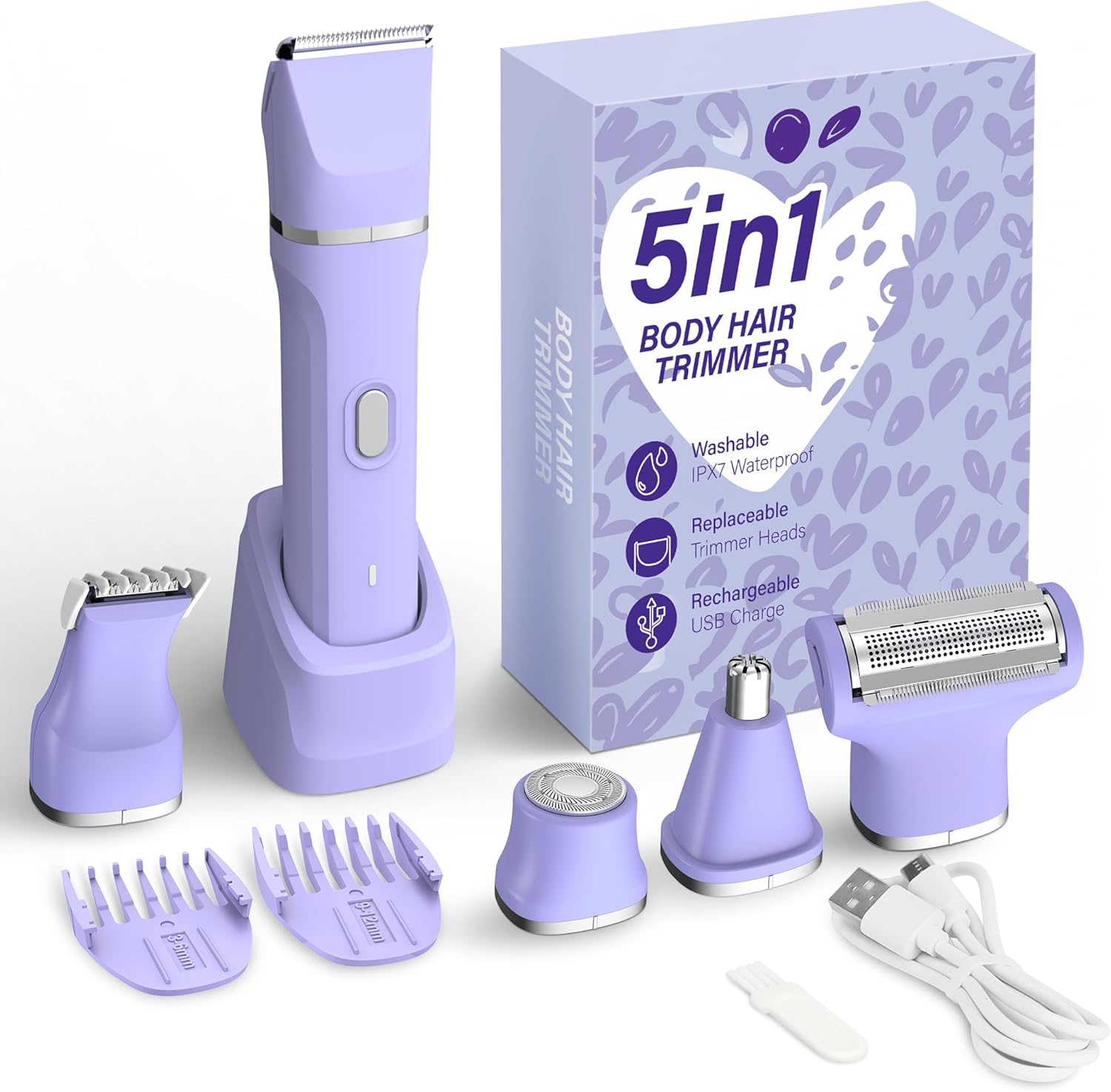 Detalle de KINGTEE 5-in-1 Electric Bikini Trimmer for Women